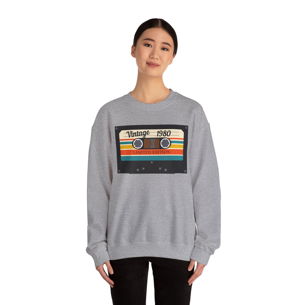 Vintage 1980 Cassette Sweatshirt — Retro Limited Edition Crewneck