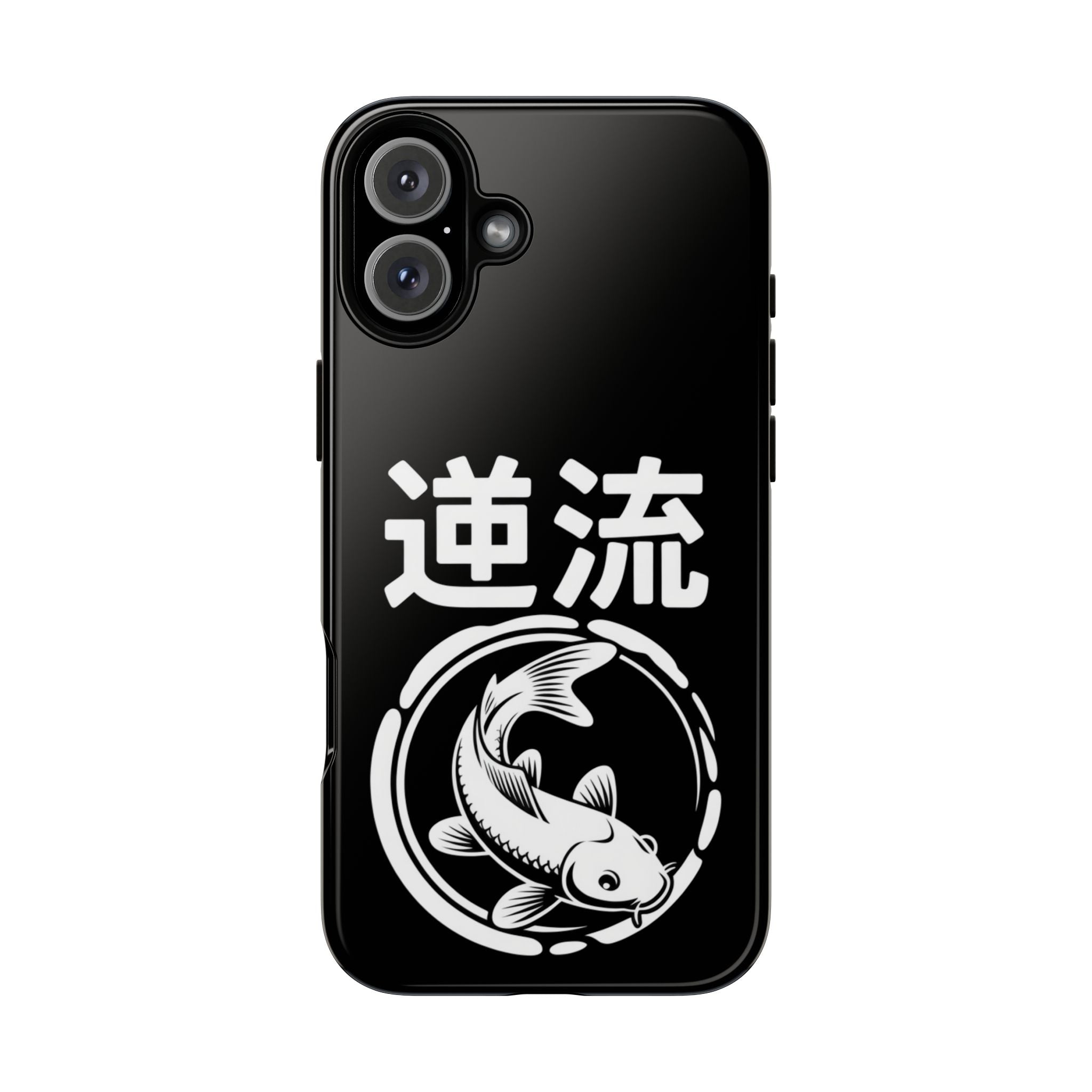 Koi '逆流' Tough Phone Case — Black Protective iPhone Cover - 80s Design