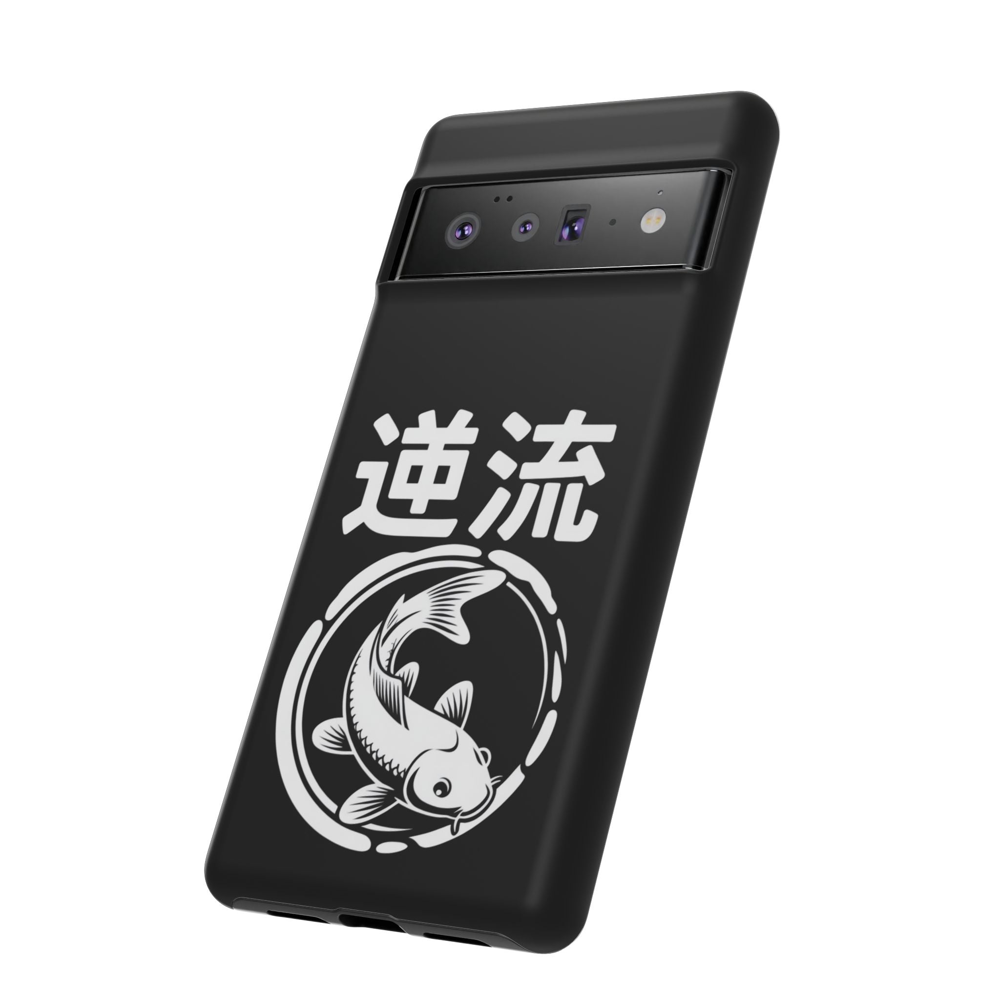 Koi '逆流' Tough Phone Case — Black Protective iPhone Cover - 80s Design
