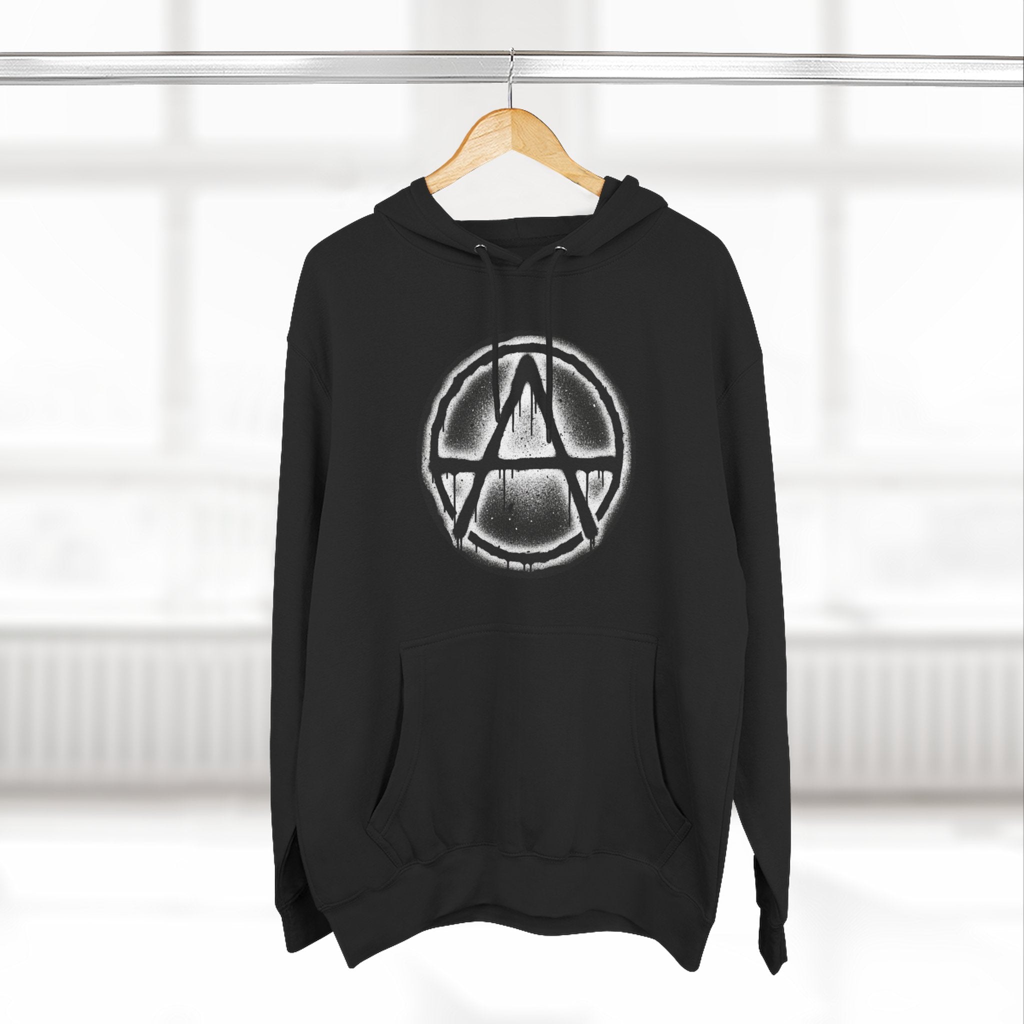 Anarchy Symbol Hoodie — Grunge Circle Anarchy Graphic Pullover 80's Fashion