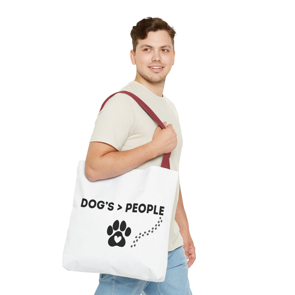 DOG'S > PEOPLE Tote Bag | Dog Paw Heart Design