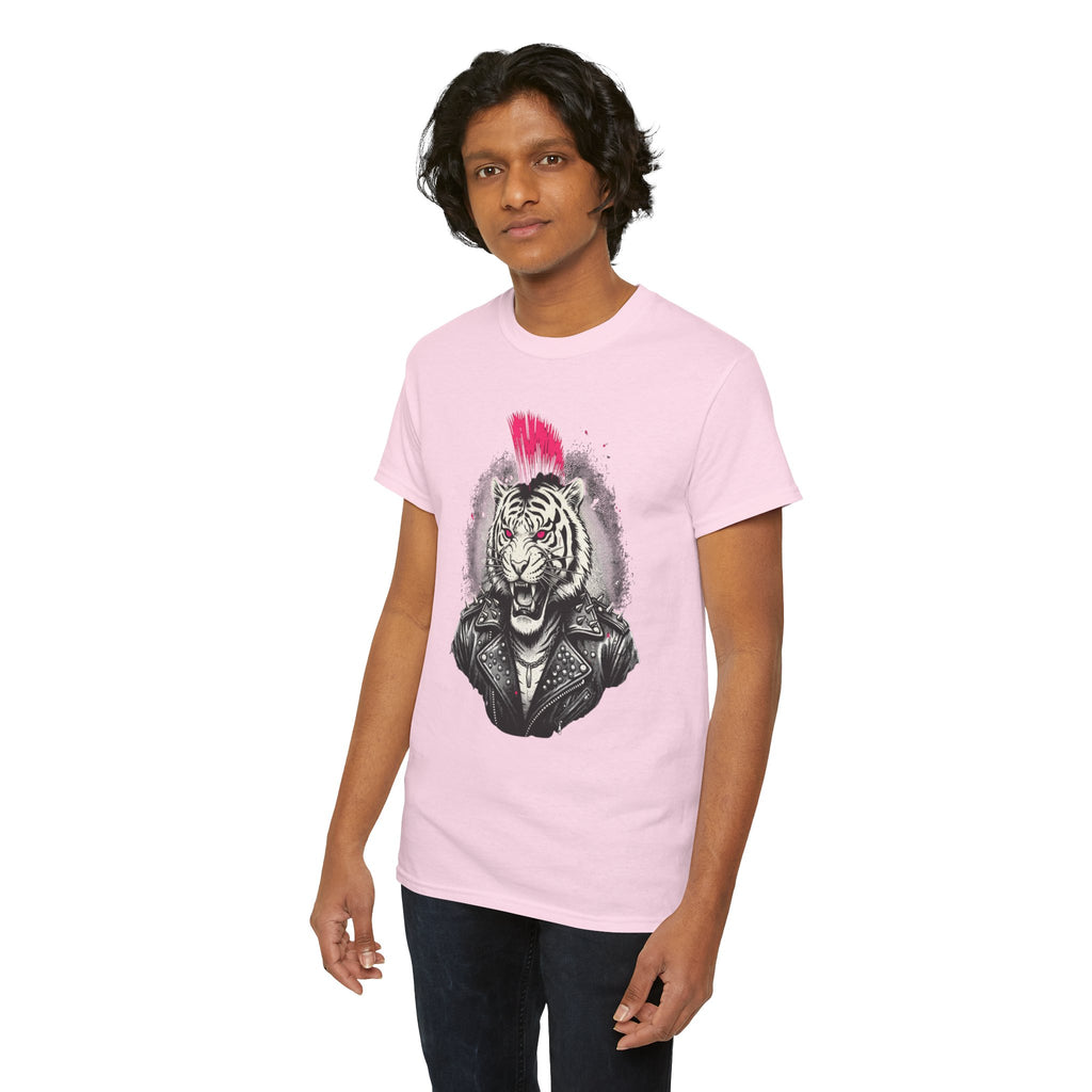 Punk Rock Tiger T-Shirt — Mohawk Tiger Graphic Tee 80's Fashion Rebel