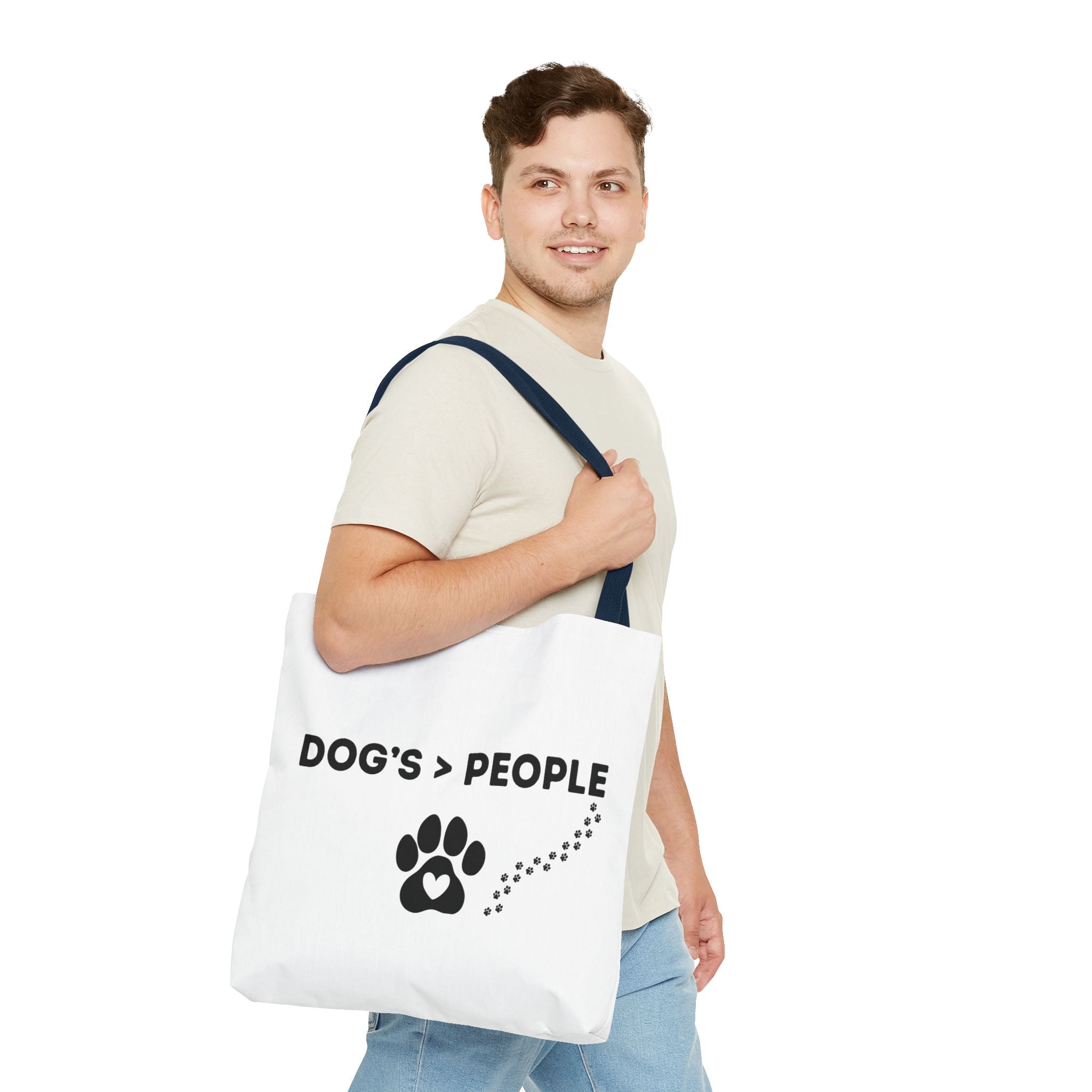 DOG'S > PEOPLE Tote Bag | Dog Paw Heart Design