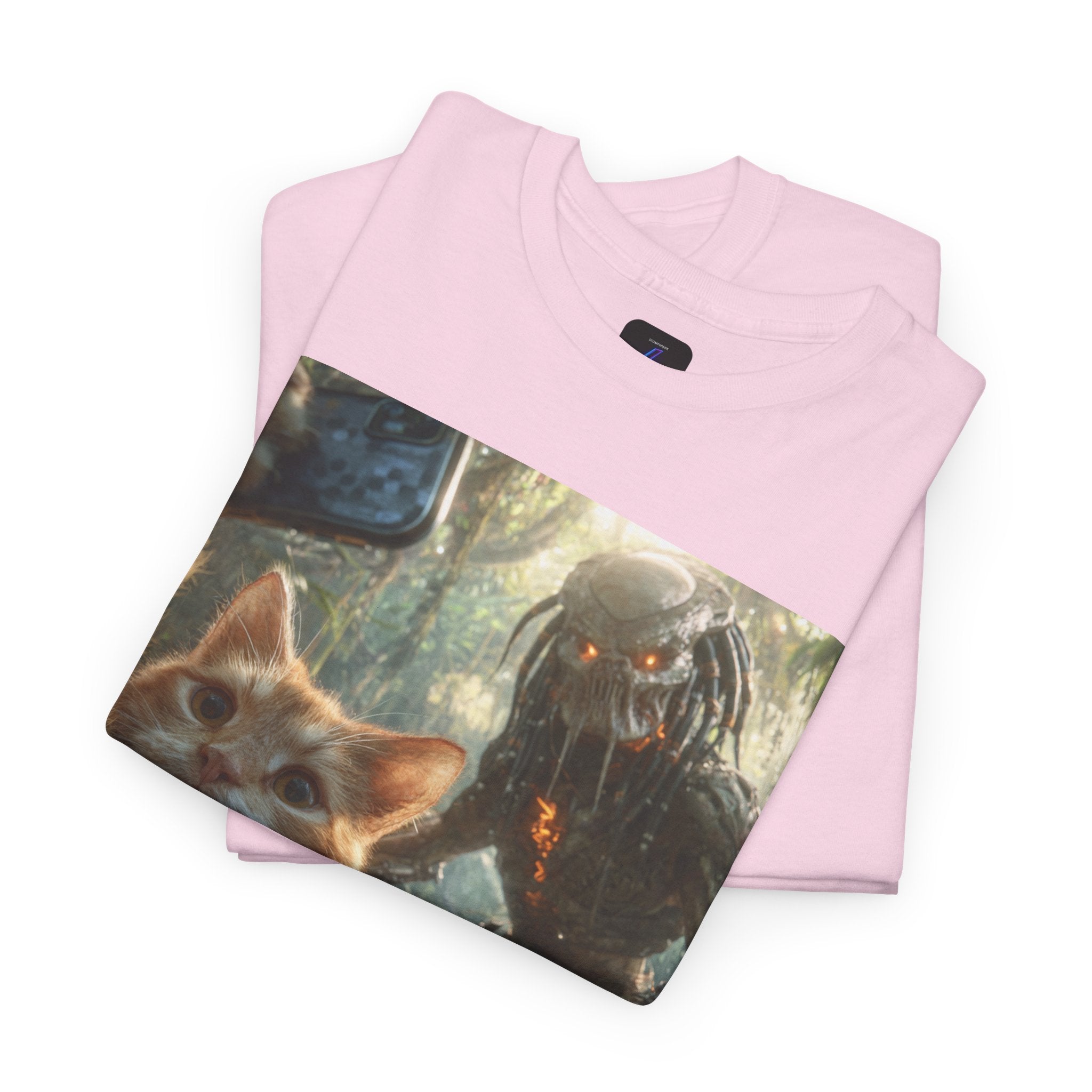 Cat Selfie with Monster Tee | Fantasy Creature Forest Shirt