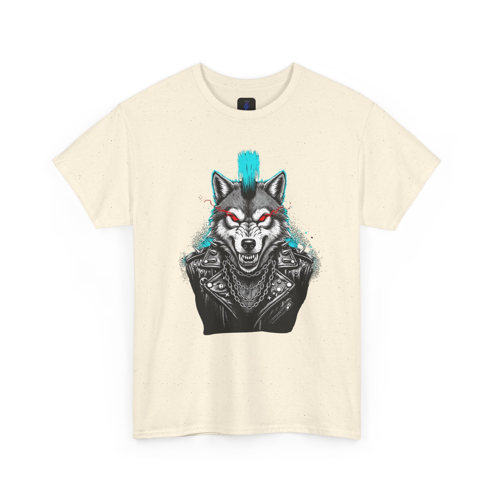 Wolf Punk Graphic Tee — Fierce Tribal Wolf Illustration T-Shirt 80's Rebel Fashion