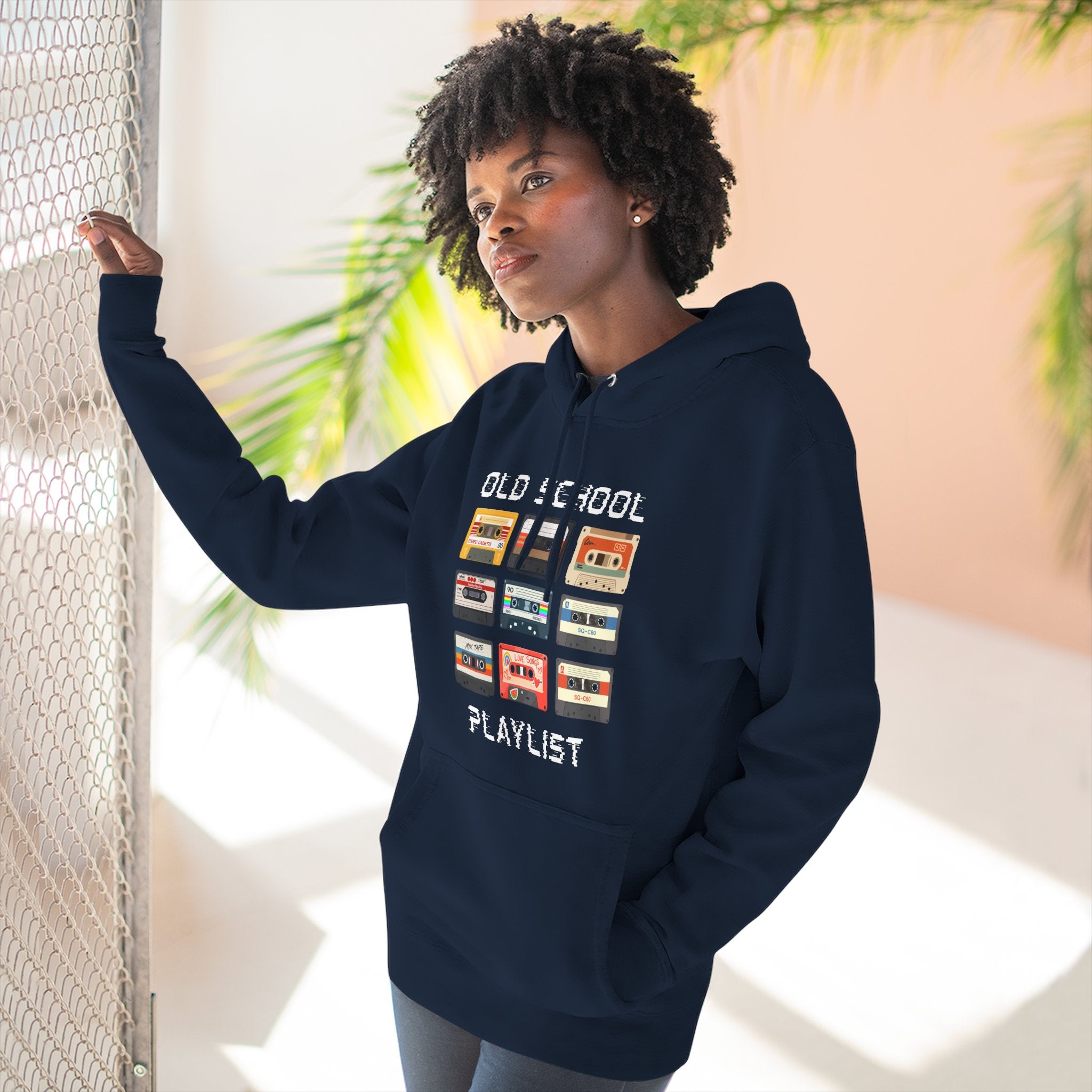 Old School Playlist Hoodie — Retro 80s Cassette Tape Graphic Pullover