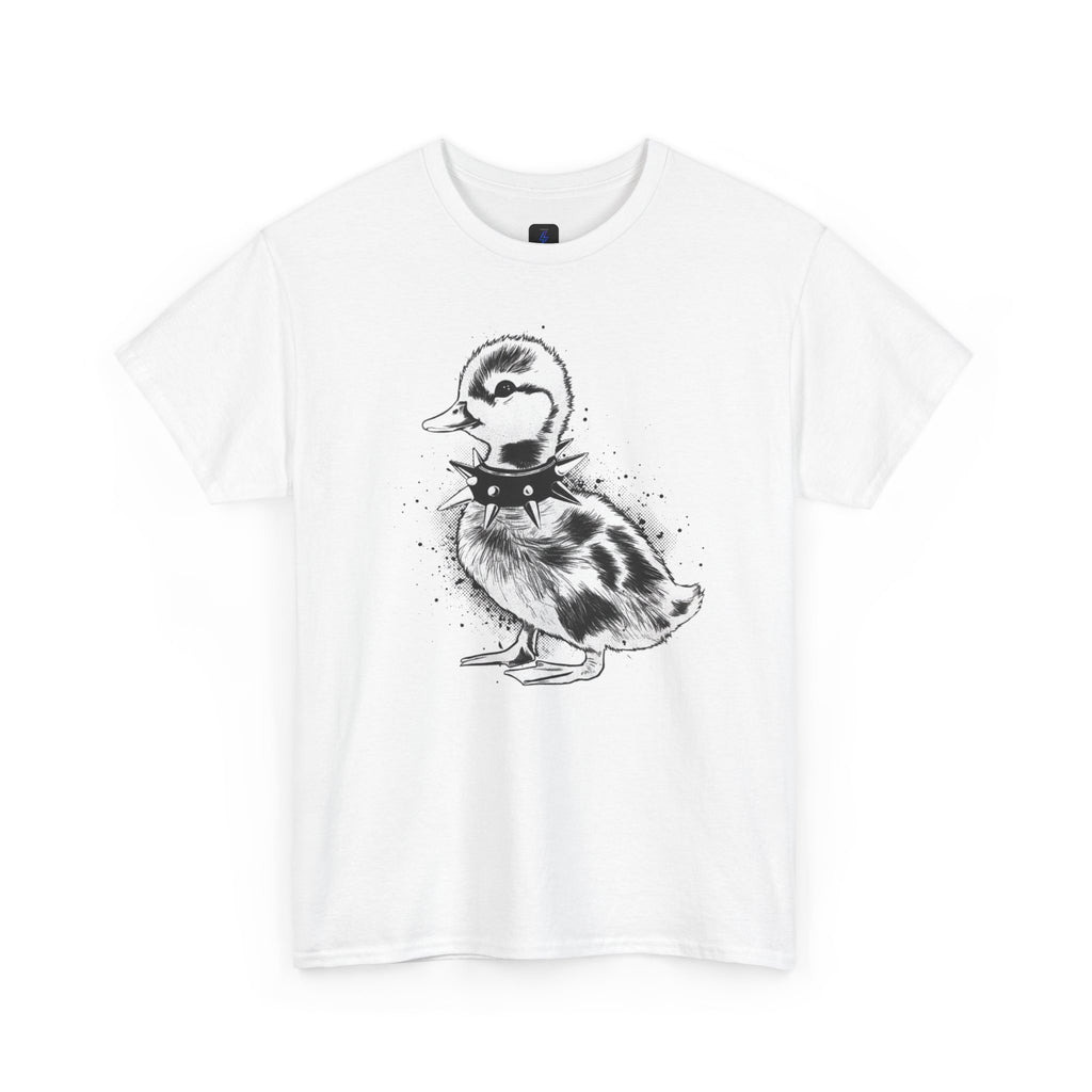 Punk Duckling Sketch T-Shirt — Black & White Watercolor 80s Punk Rock Duck Tee