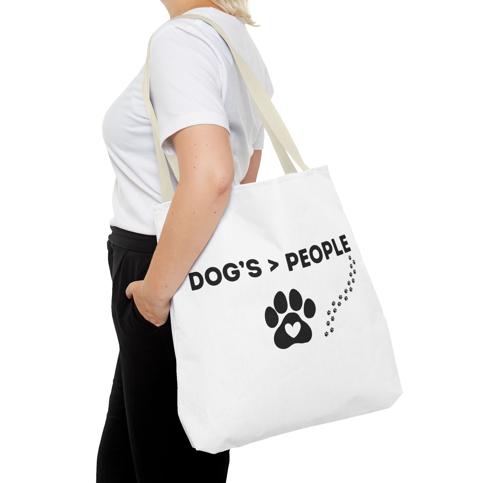 DOG'S > PEOPLE Tote Bag | Dog Paw Heart Design