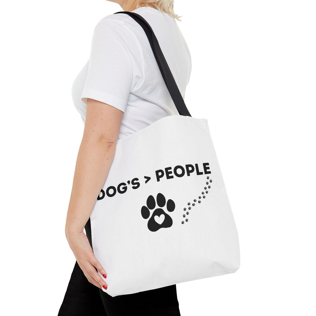 DOG'S > PEOPLE Tote Bag | Dog Paw Heart Design