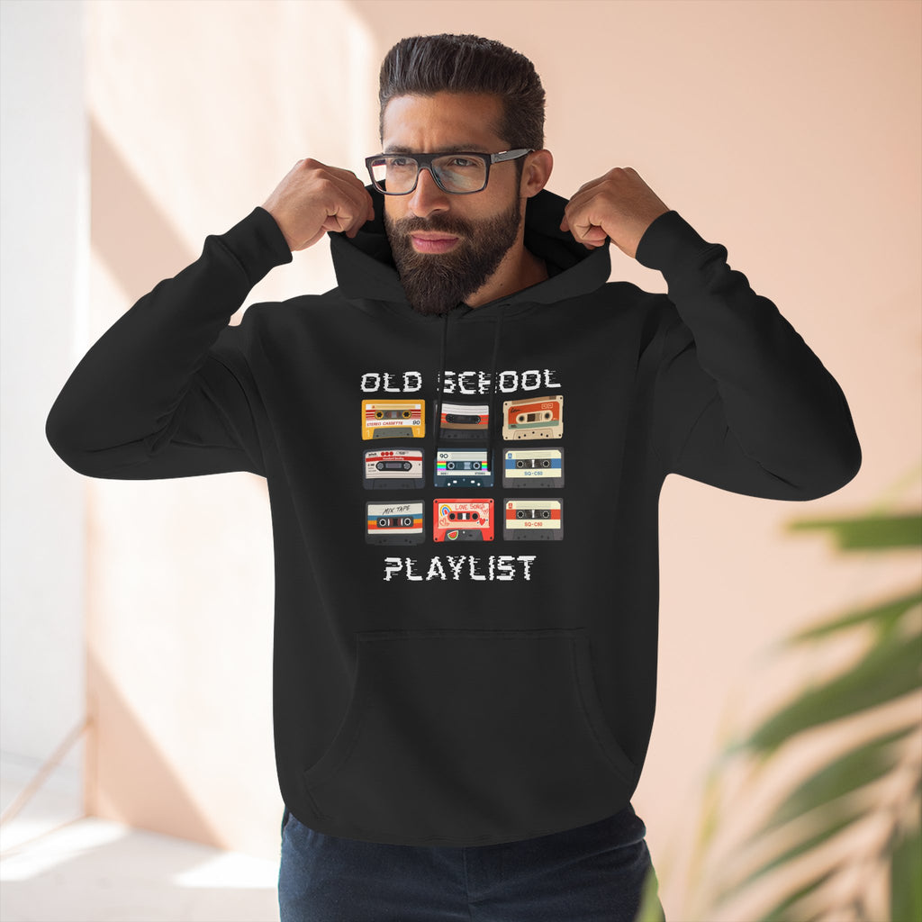Old School Playlist Hoodie — Retro 80s Cassette Tape Graphic Pullover
