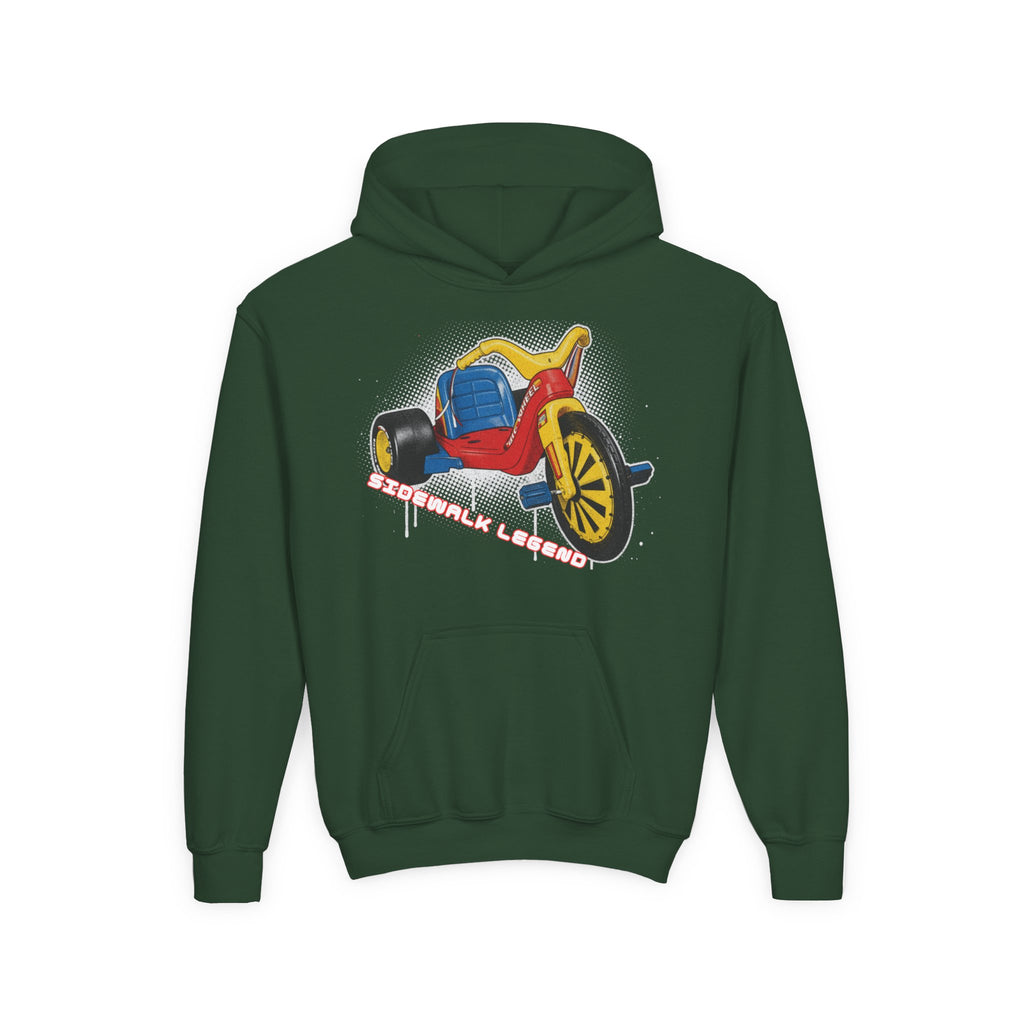 Kids Tricycle Graphic Hoodie — Retro Ride Design (Youth) 80s Fashion