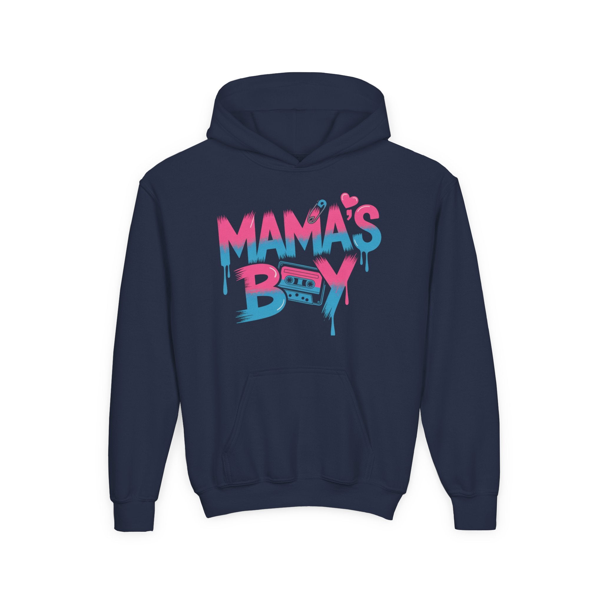 Youth Hoodie — "Mama's Boy" Colorful Drip Graphic Sweatshirt 80s Retro Style