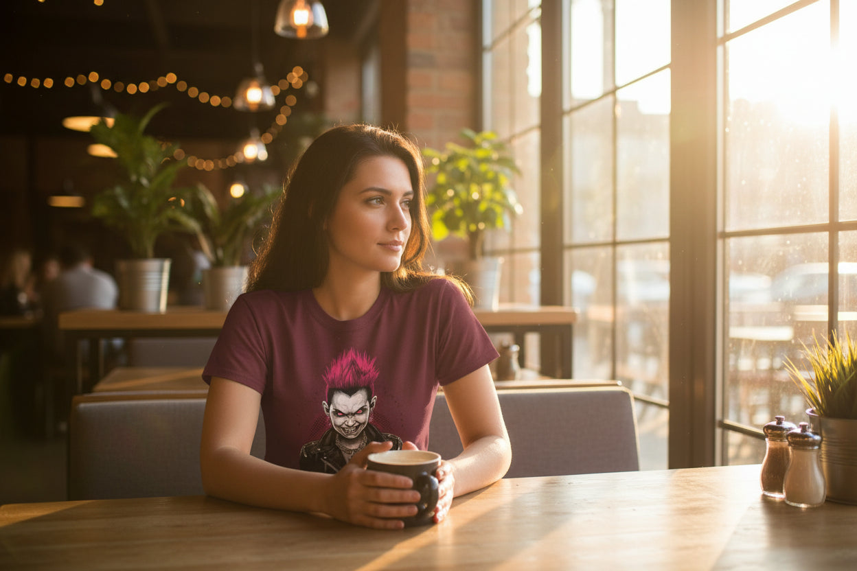 1980s Punk Girl T-Shirt — Hardcore Punk Street Art Tee