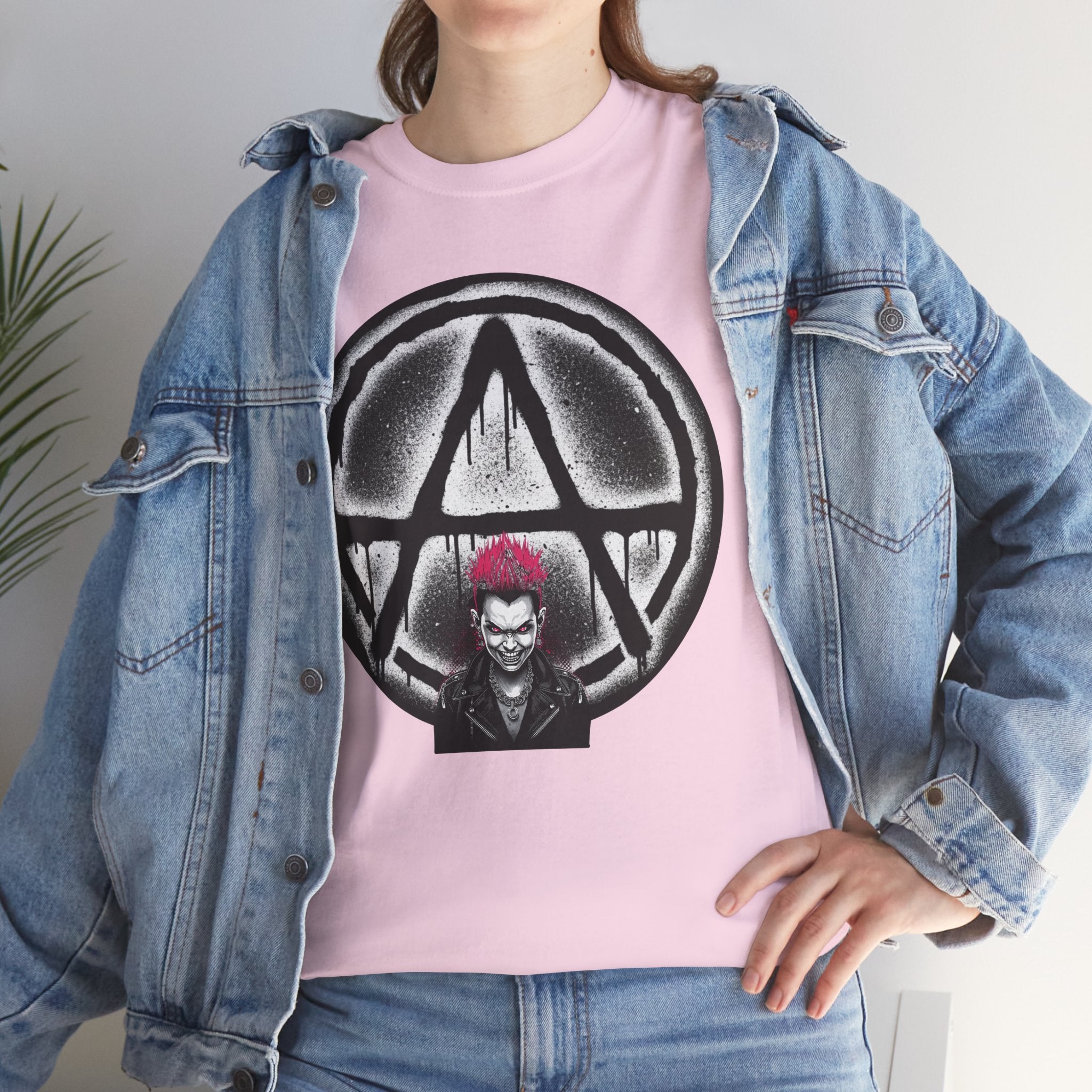 Anarchy Punk Graphic Tee — Red-Mohawk Rebel Shirt 80's Fashion