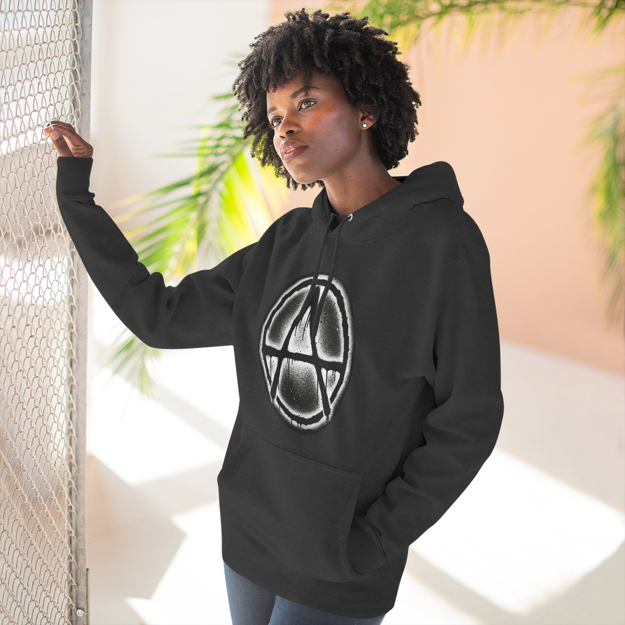 Anarchy Symbol Hoodie — Grunge Circle Anarchy Graphic Pullover 80's Fashion