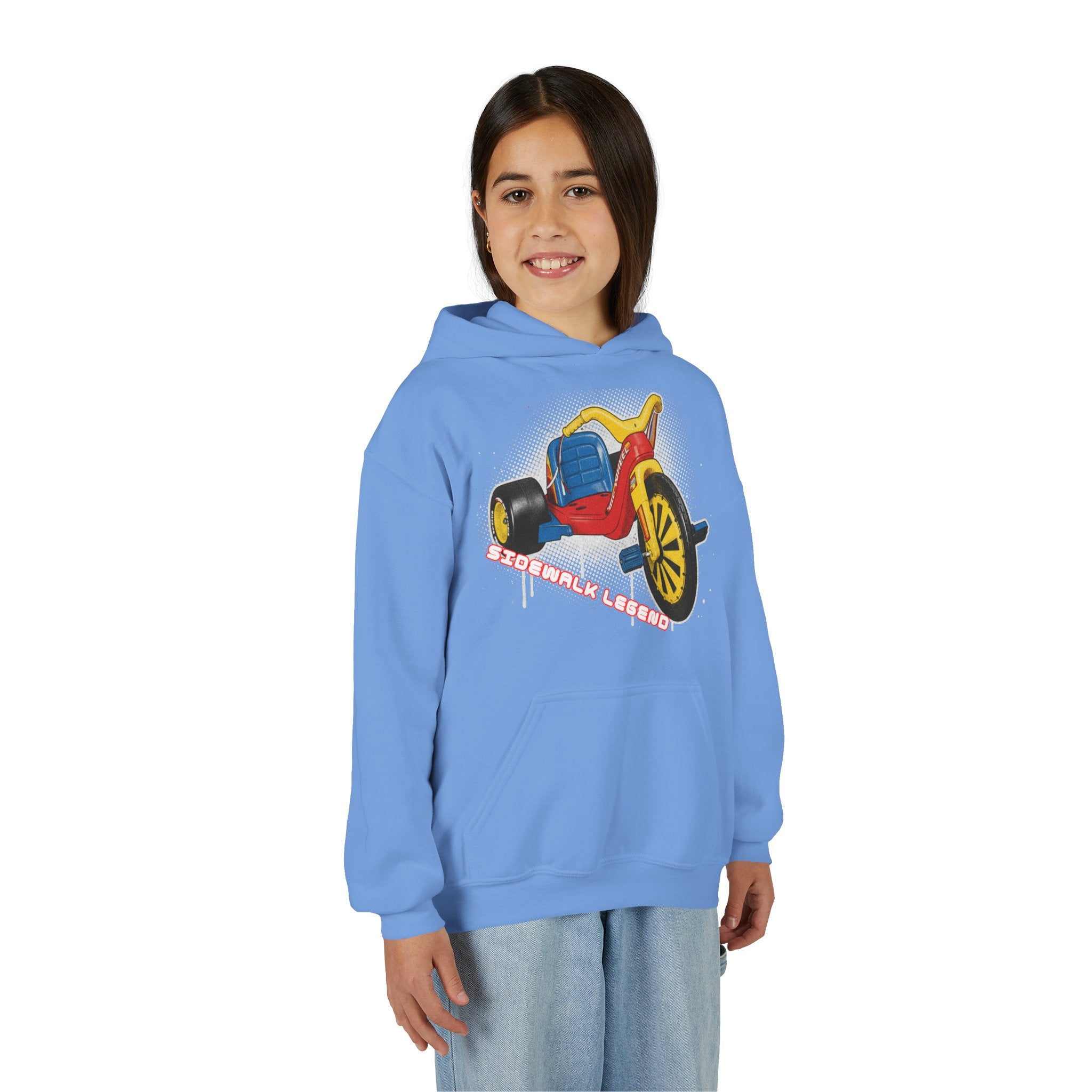 Kids Tricycle Graphic Hoodie — Retro Ride Design (Youth) 80s Fashion