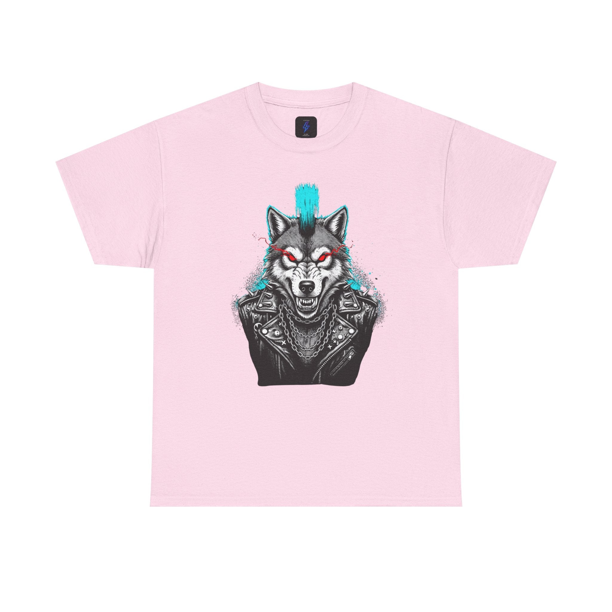 Wolf Punk Graphic Tee — Fierce Tribal Wolf Illustration T-Shirt 80's Rebel Fashion
