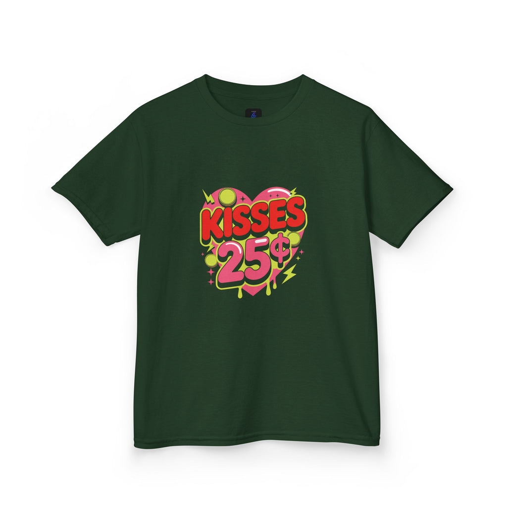 Kids T-Shirt — "Kisses 25" Retro Valentine Heart Tee 80s Retro