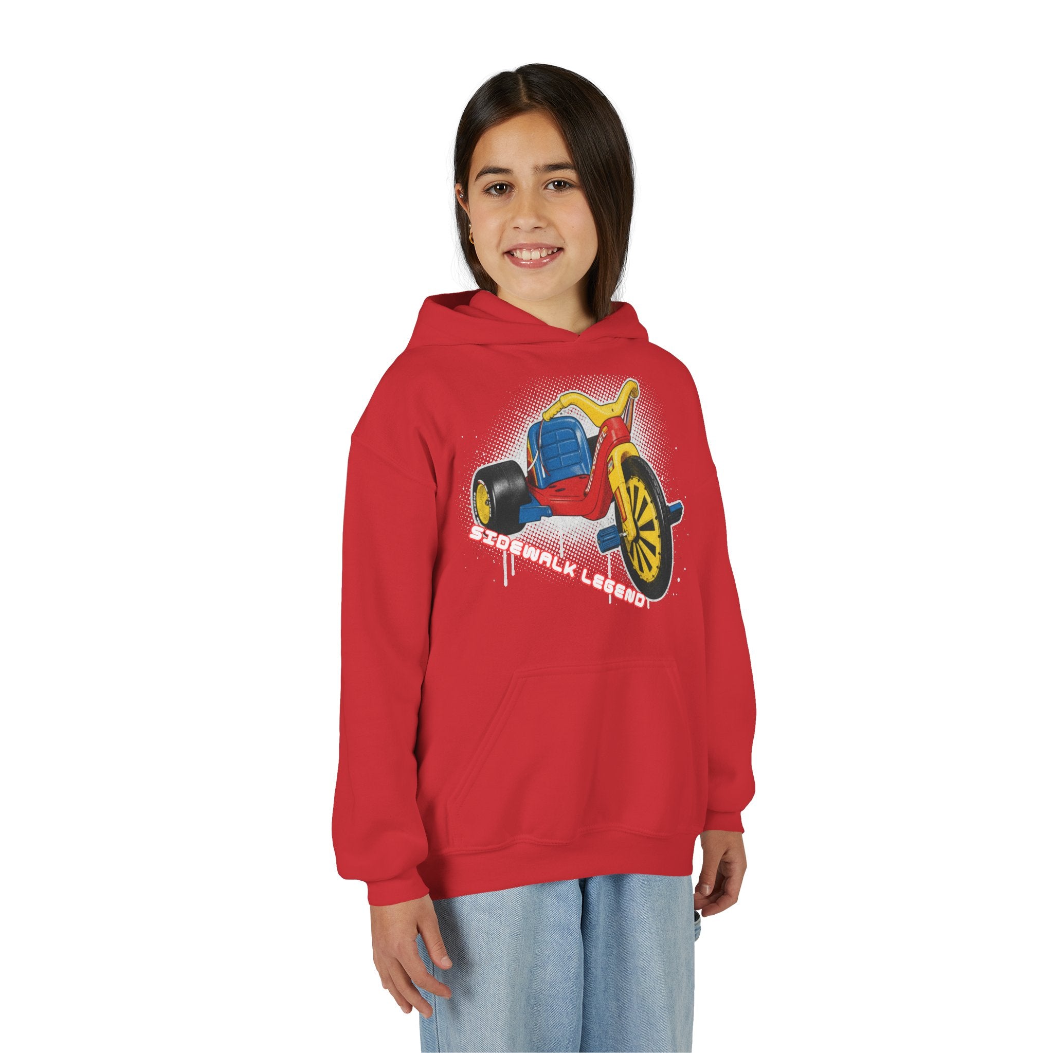 Kids Tricycle Graphic Hoodie — Retro Ride Design (Youth) 80s Fashion