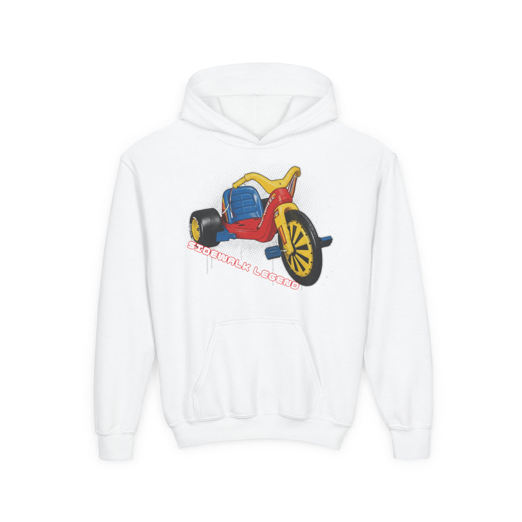 Kids Tricycle Graphic Hoodie — Retro Ride Design (Youth) 80s Fashion