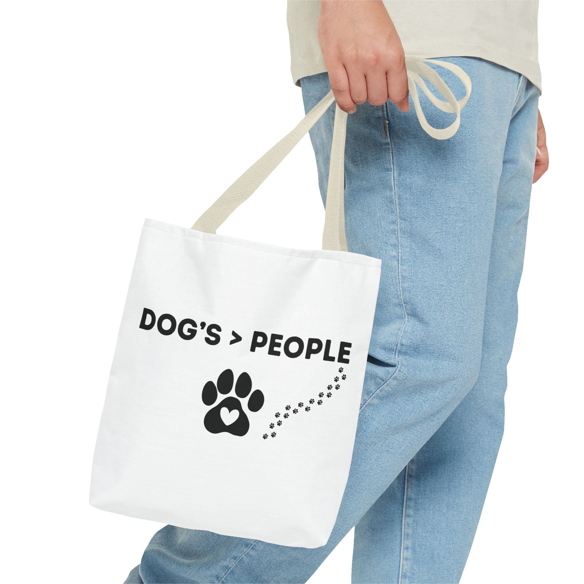 DOG'S > PEOPLE Tote Bag | Dog Paw Heart Design