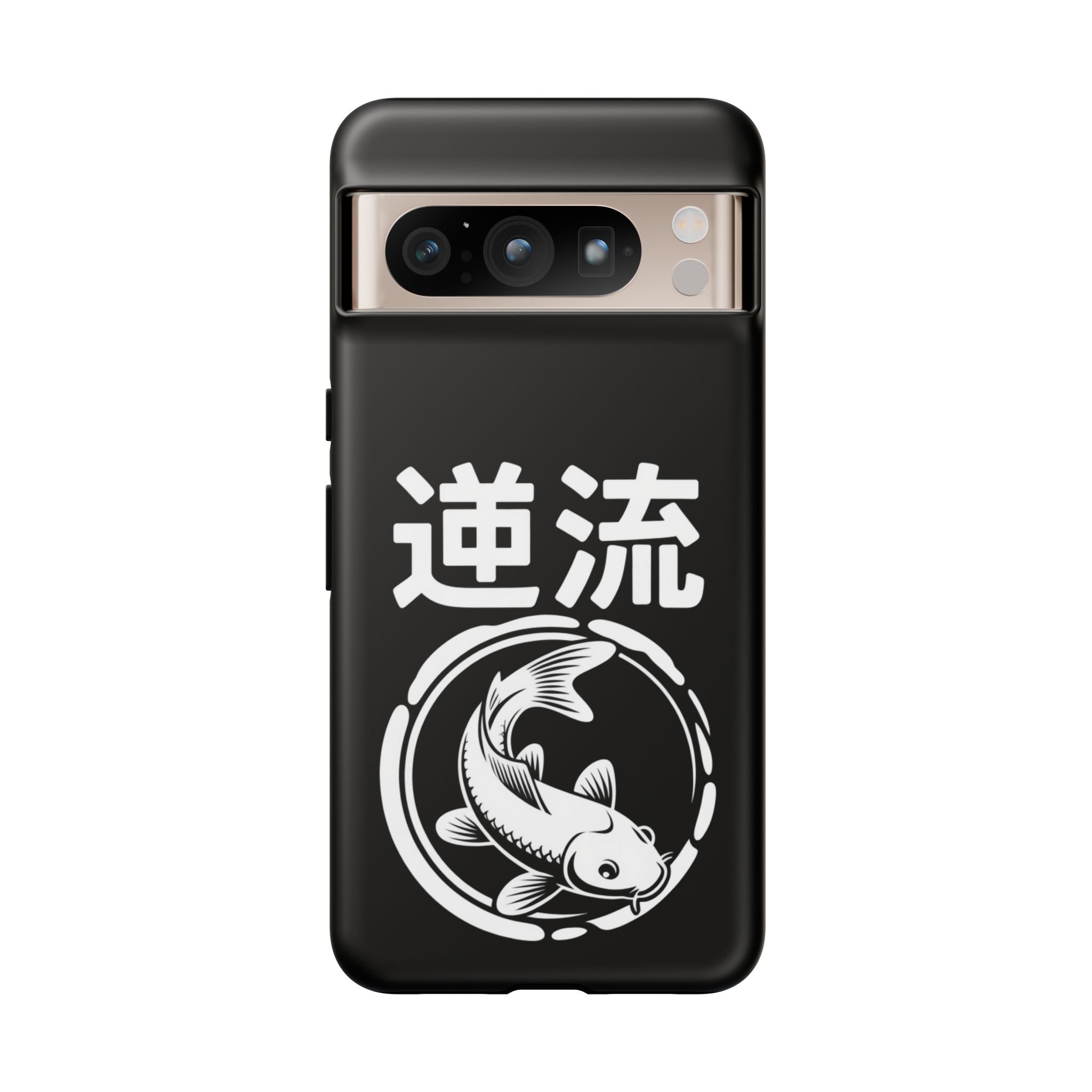 Koi '逆流' Tough Phone Case — Black Protective iPhone Cover - 80s Design