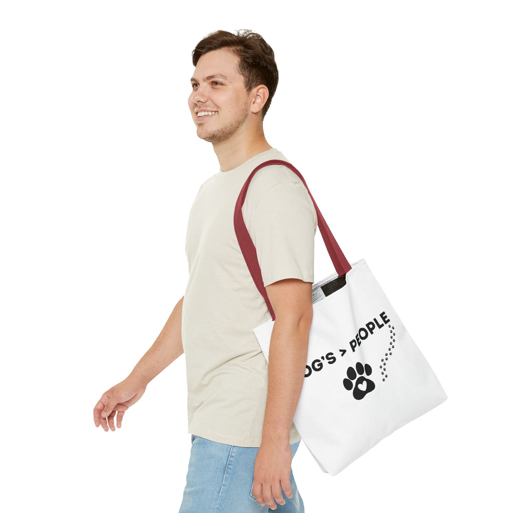 DOG'S > PEOPLE Tote Bag | Dog Paw Heart Design