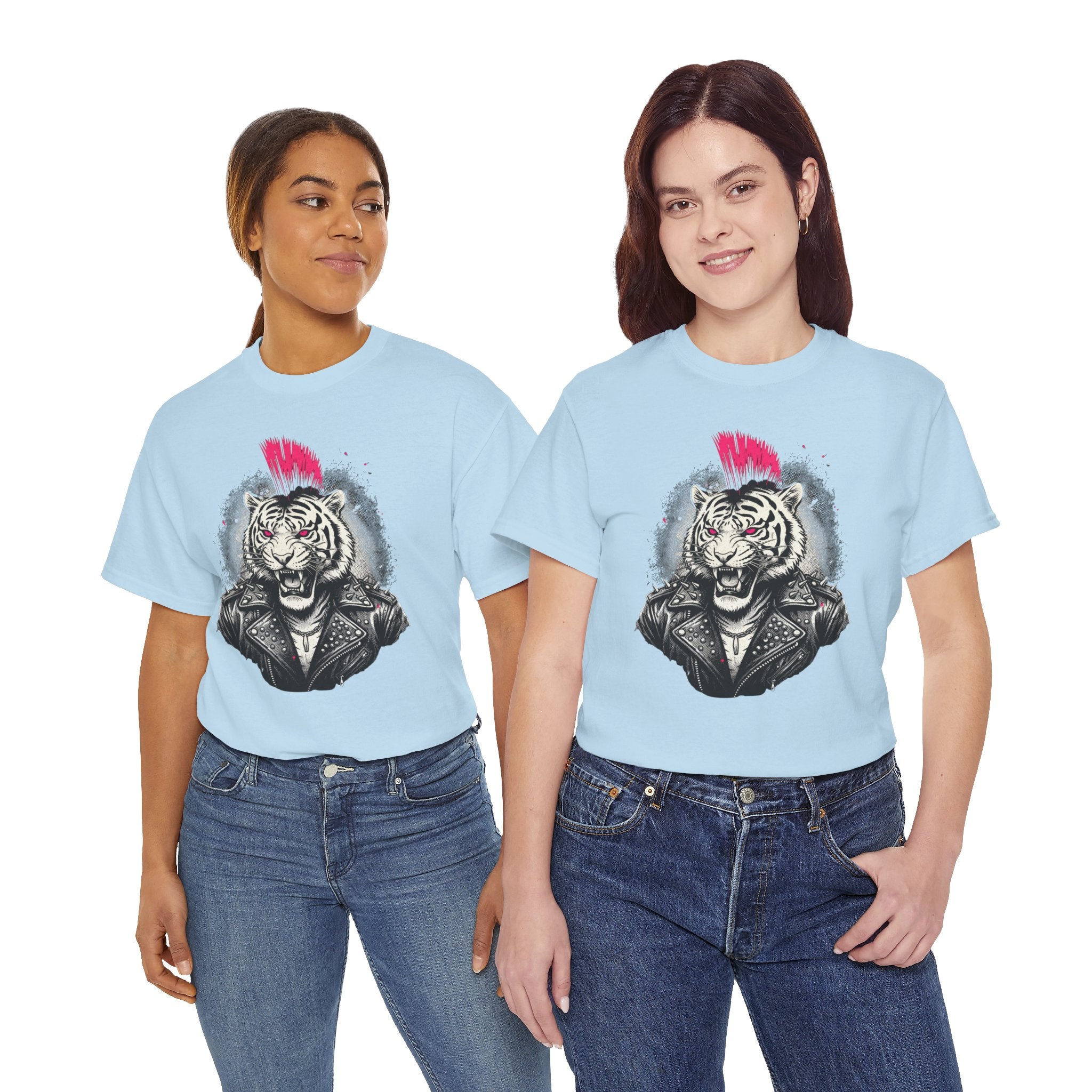 Punk Rock Tiger T-Shirt — Mohawk Tiger Graphic Tee 80's Fashion Rebel