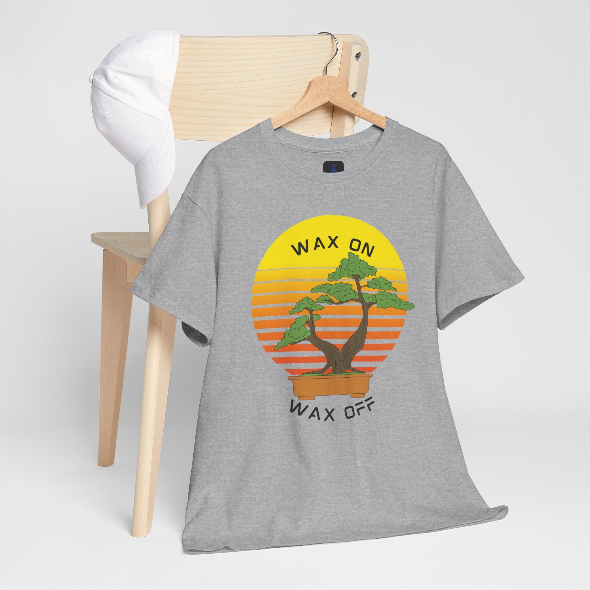 Wax On Wax Off Bonsai Tee — Retro Sunset Martial Arts T‑Shirt K-Kid Retro 80's