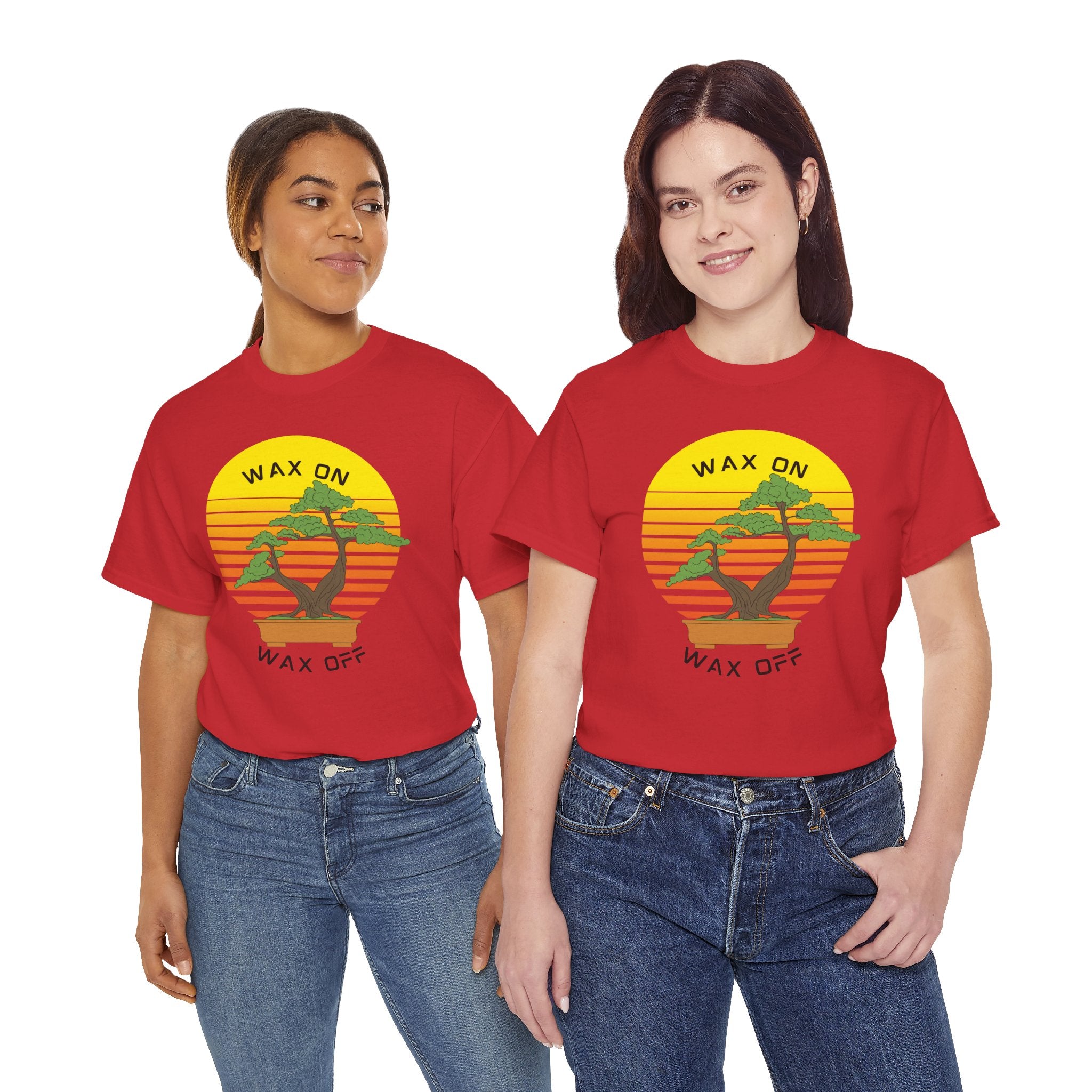 Wax On Wax Off Bonsai Tee — Retro Sunset Martial Arts T‑Shirt K-Kid Retro 80's