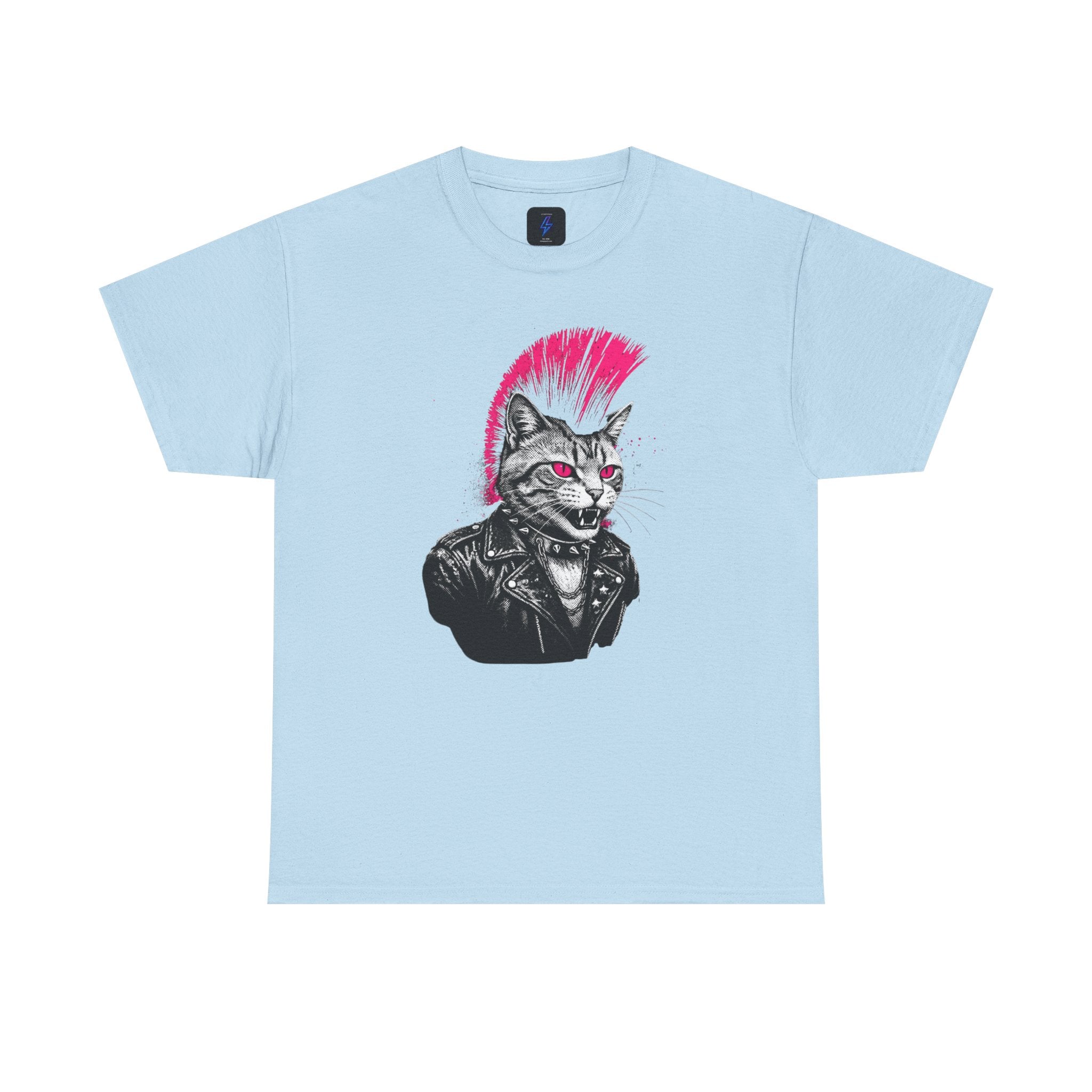 1980s Punk Rocker Cat Tee — Retro Punk Skater Rebel T-Shirt