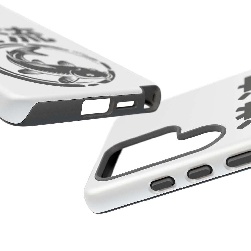 Phone Case — Koi Fish Yin Yang with Japanese Kanji (逆流) — Tough Protective Cover 80s Design