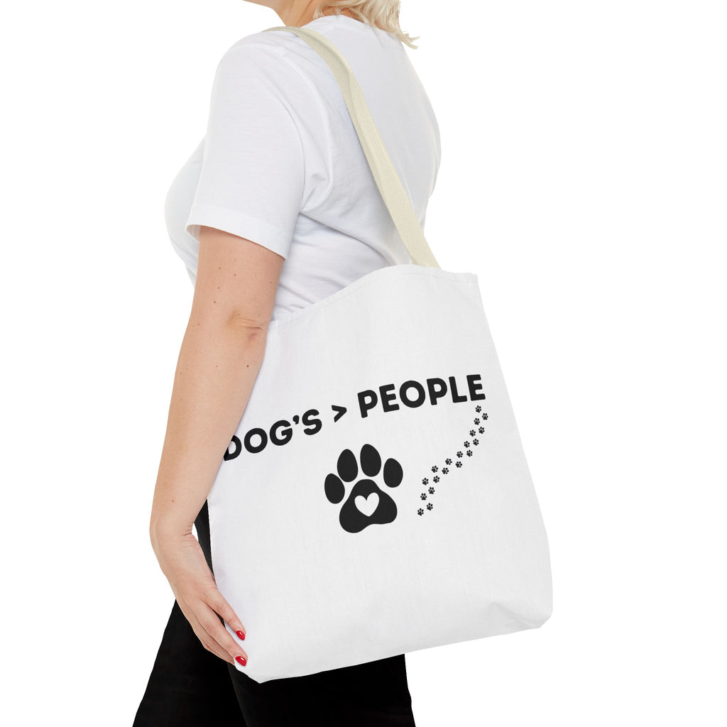 DOG'S > PEOPLE Tote Bag | Dog Paw Heart Design