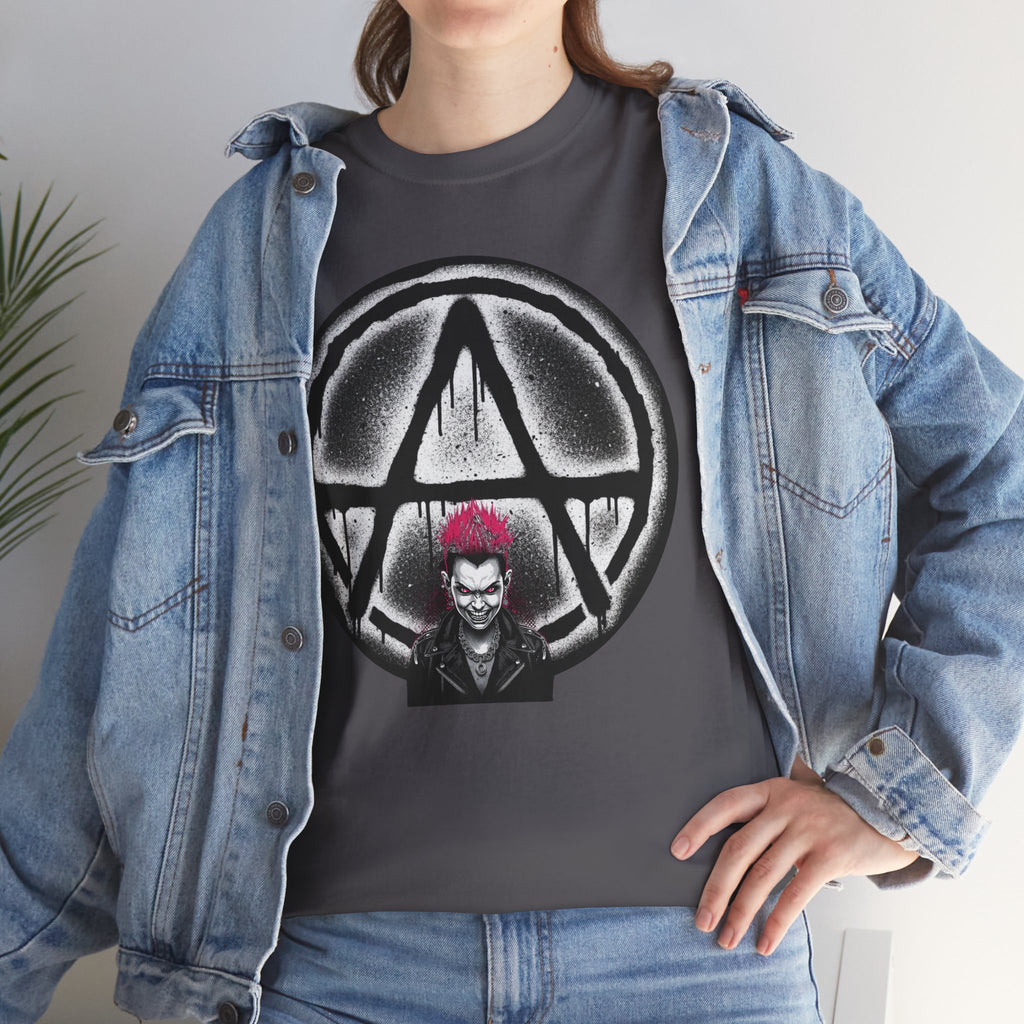 Anarchy Punk Graphic Tee — Red-Mohawk Rebel Shirt 80's Fashion