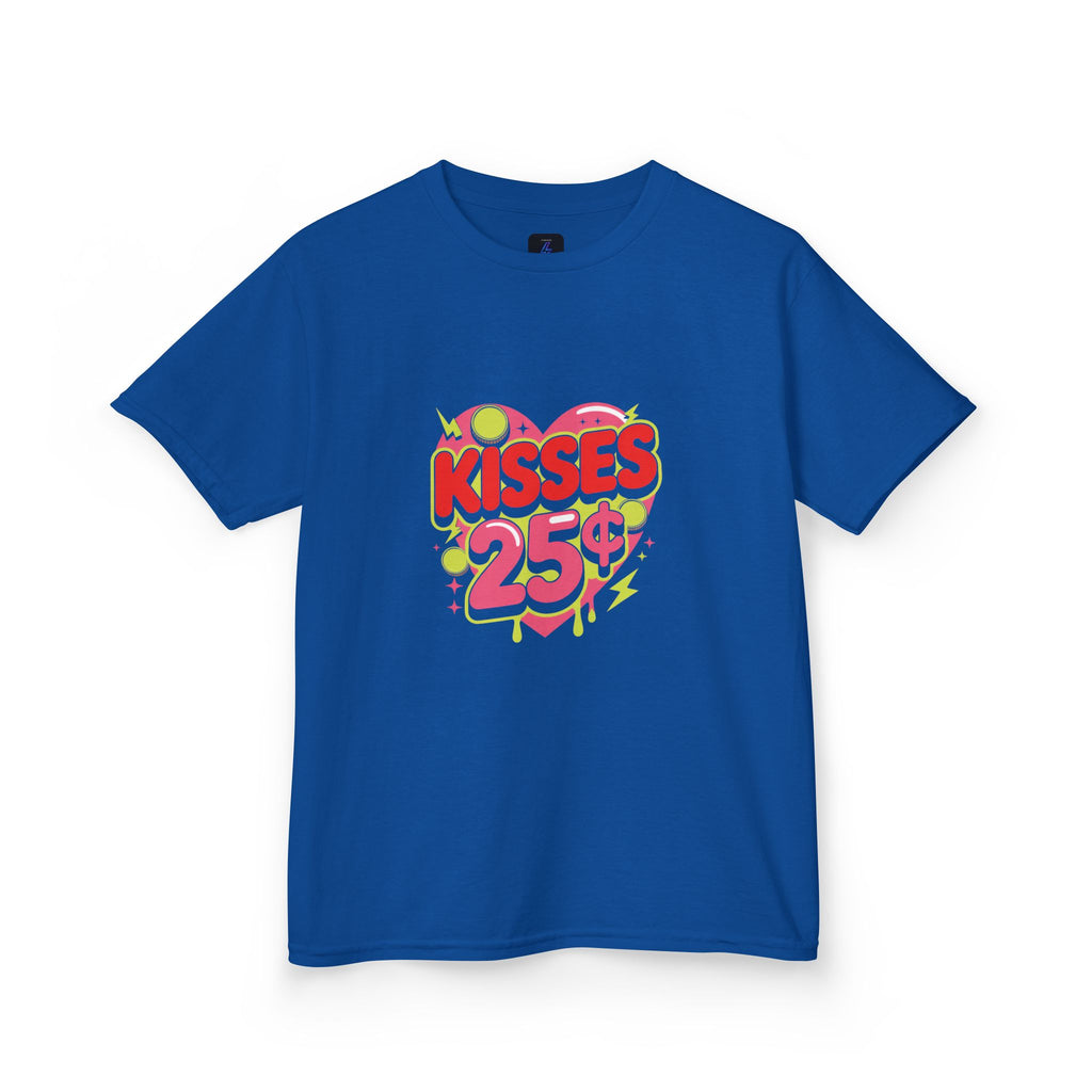 Kids T-Shirt — "Kisses 25" Retro Valentine Heart Tee 80s Retro