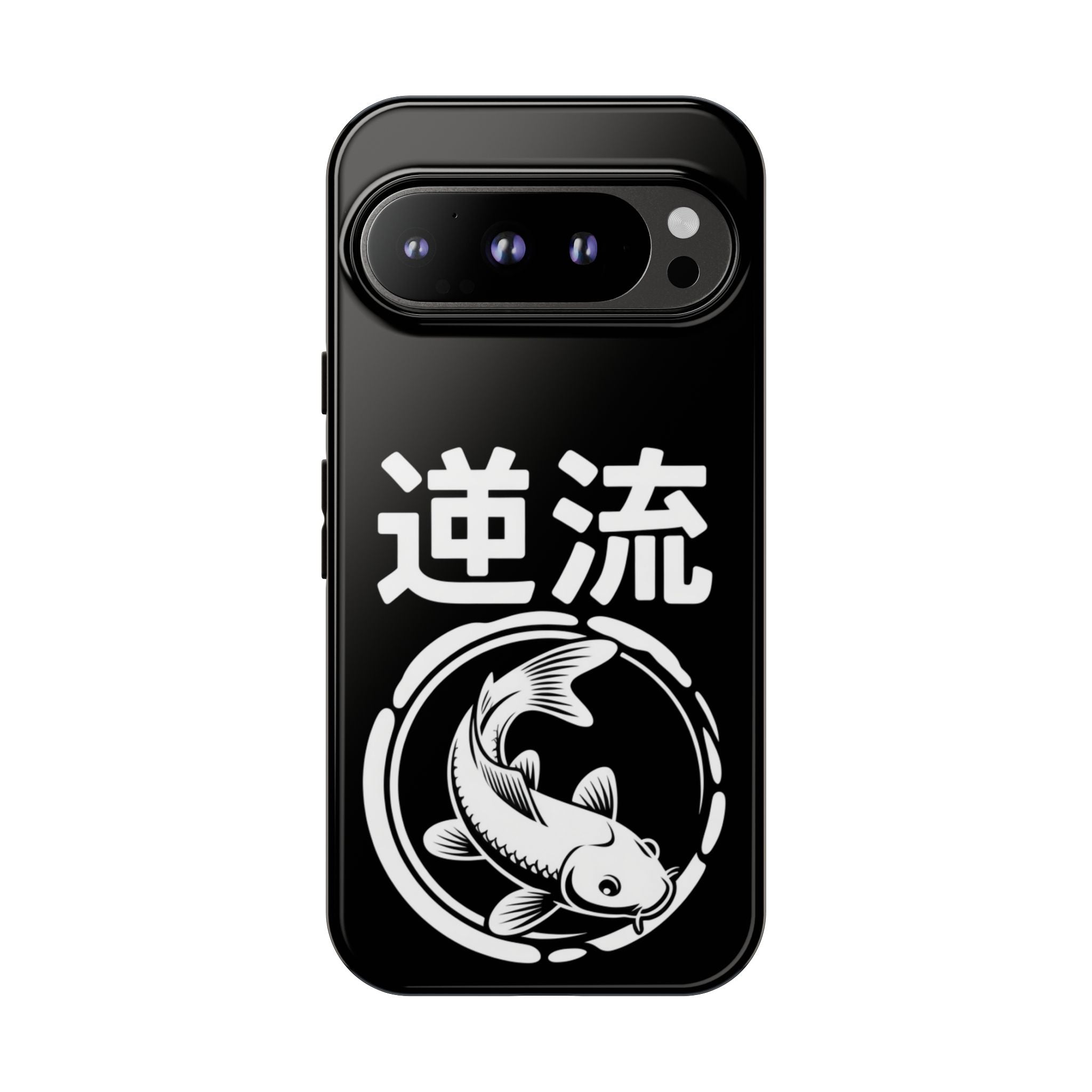 Koi '逆流' Tough Phone Case — Black Protective iPhone Cover - 80s Design
