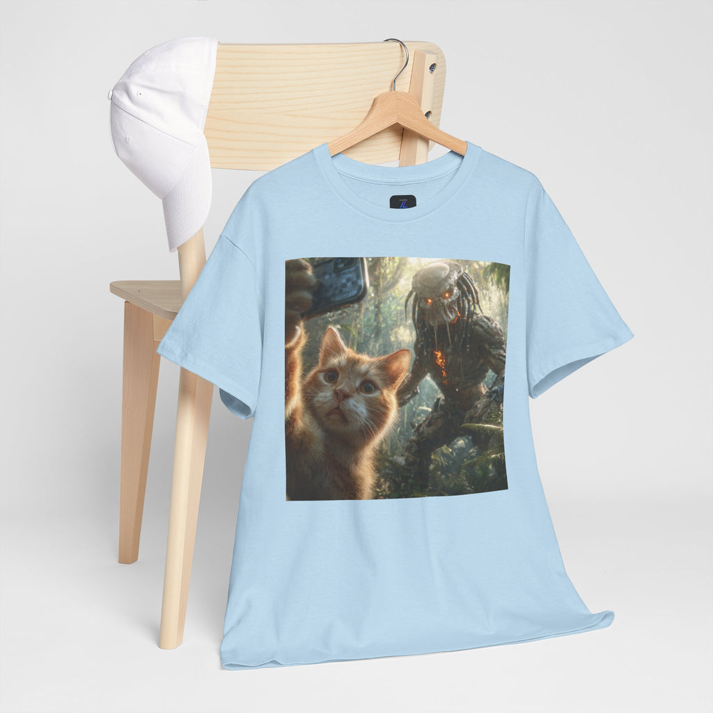 Cat Selfie with Monster Tee | Fantasy Creature Forest Shirt