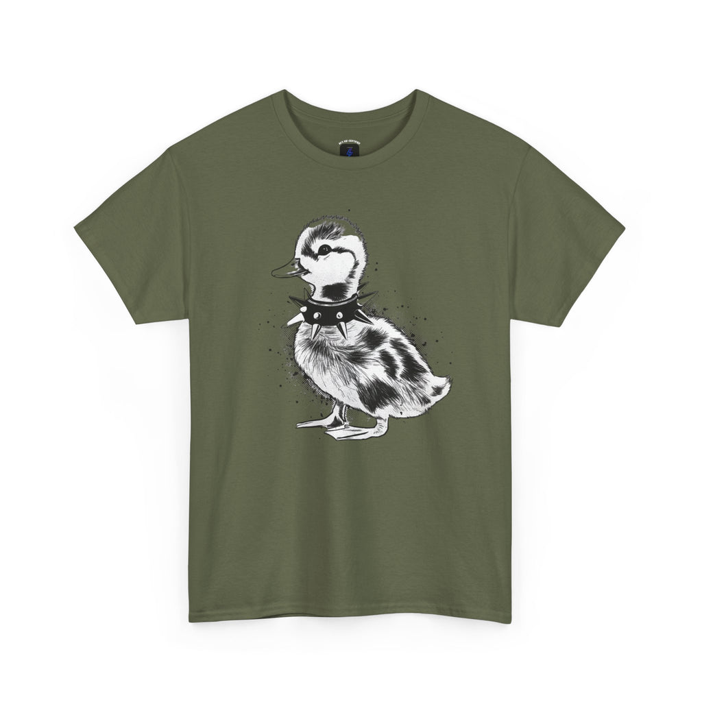 Punk Duckling Sketch T-Shirt — Black & White Watercolor 80s Punk Rock Duck Tee