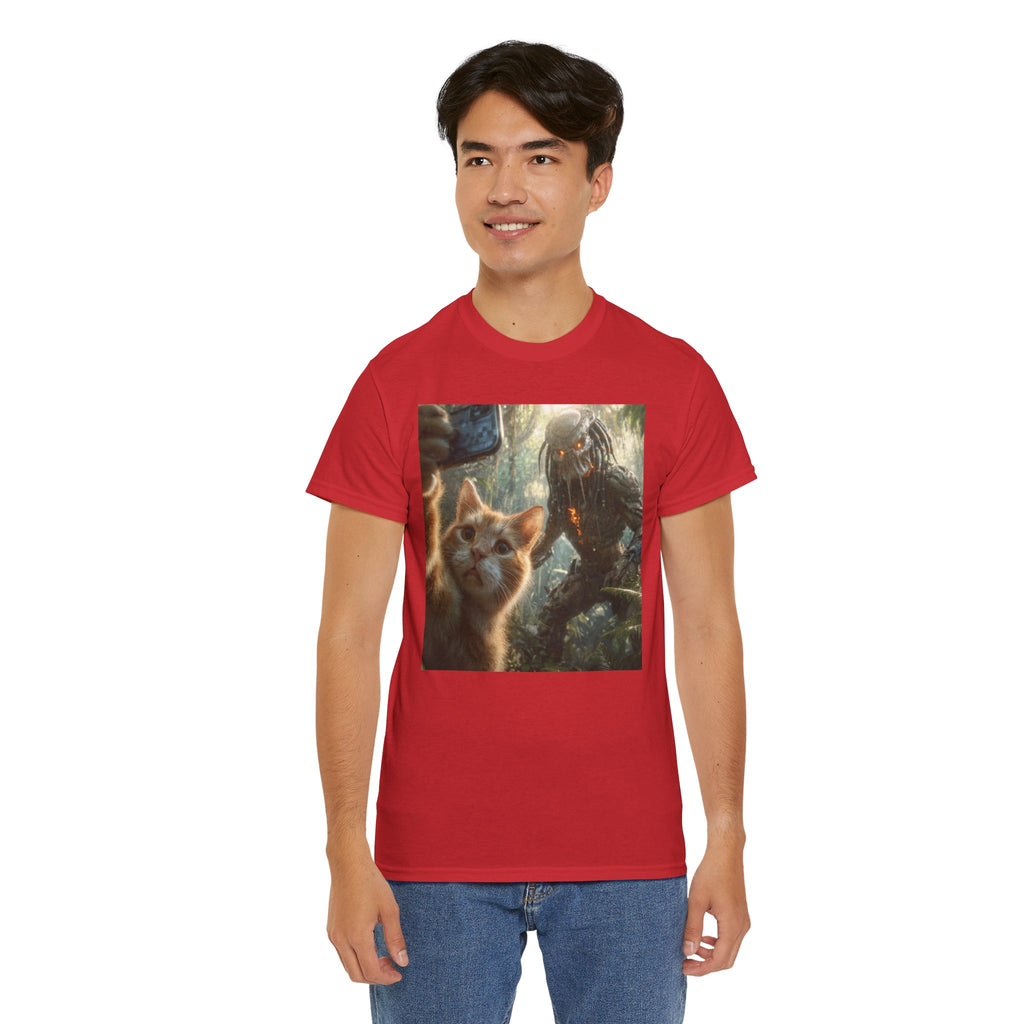 Cat Selfie with Monster Tee | Fantasy Creature Forest Shirt