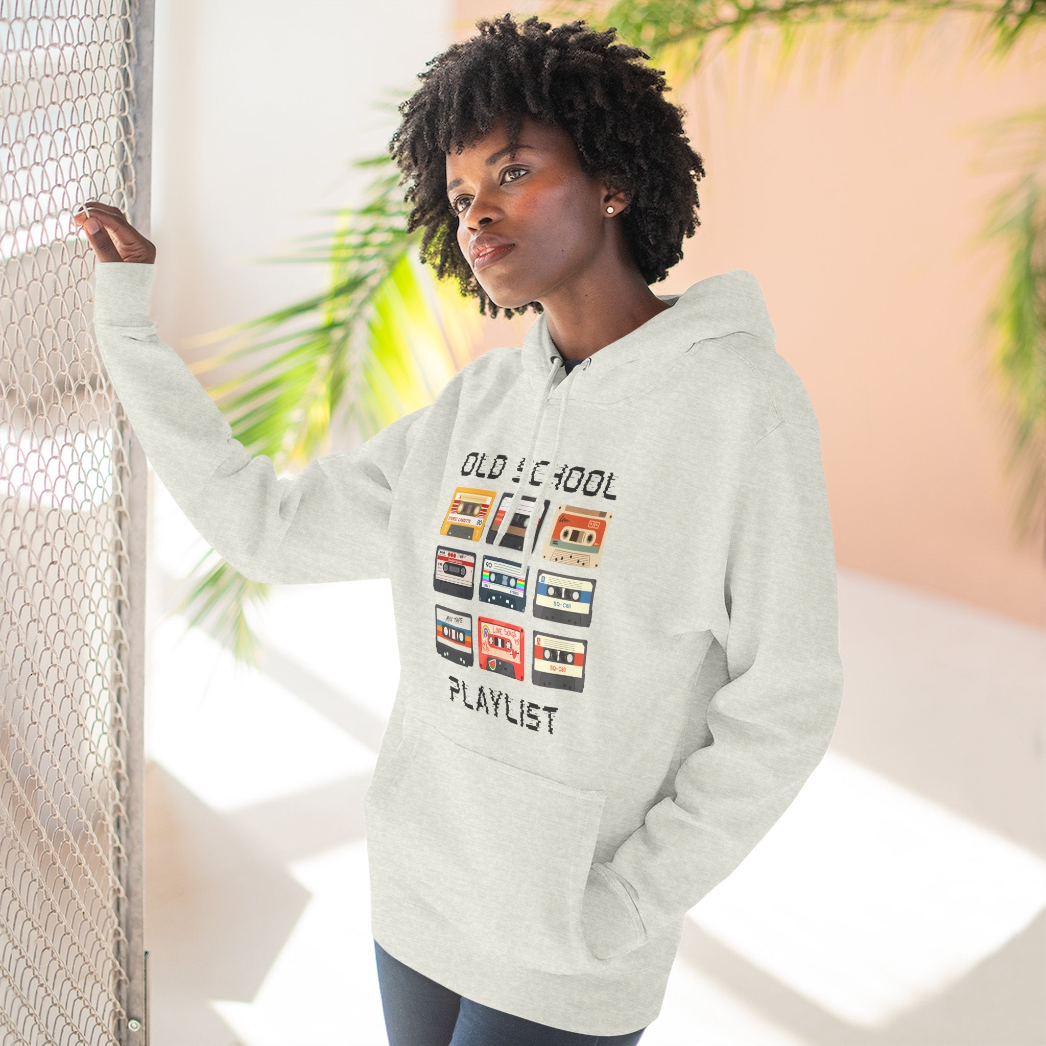 Old School Playlist Hoodie — Retro 80s Cassette Tape Graphic Pullover