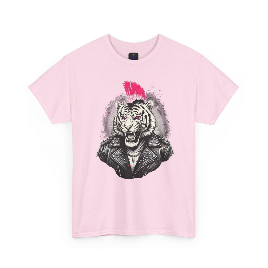 Punk Rock Tiger T-Shirt — Mohawk Tiger Graphic Tee 80's Fashion Rebel