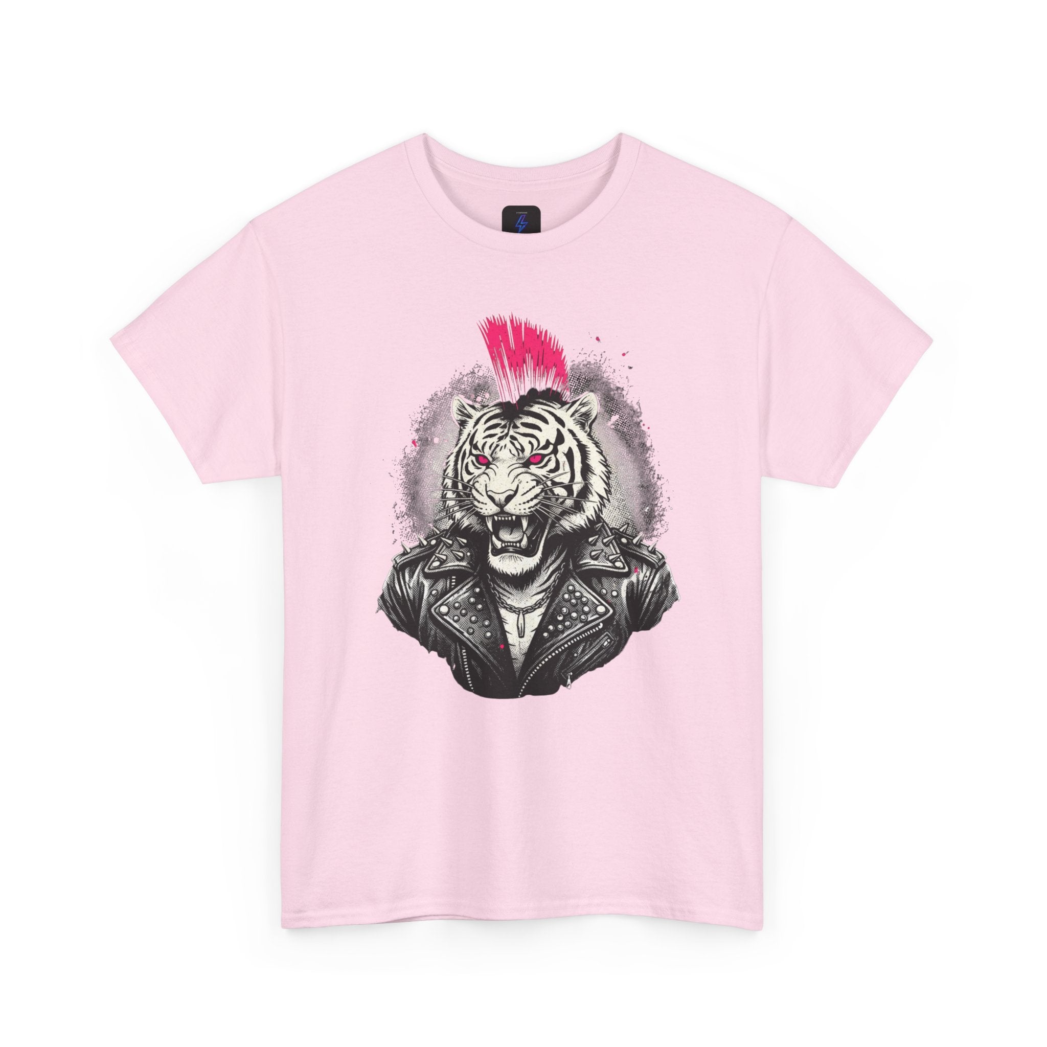 Punk Rock Tiger T-Shirt — Mohawk Tiger Graphic Tee 80's Fashion Rebel