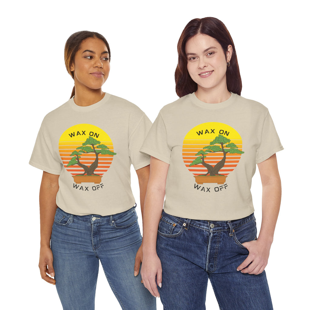 Wax On Wax Off Bonsai Tee — Retro Sunset Martial Arts T‑Shirt K-Kid Retro 80's
