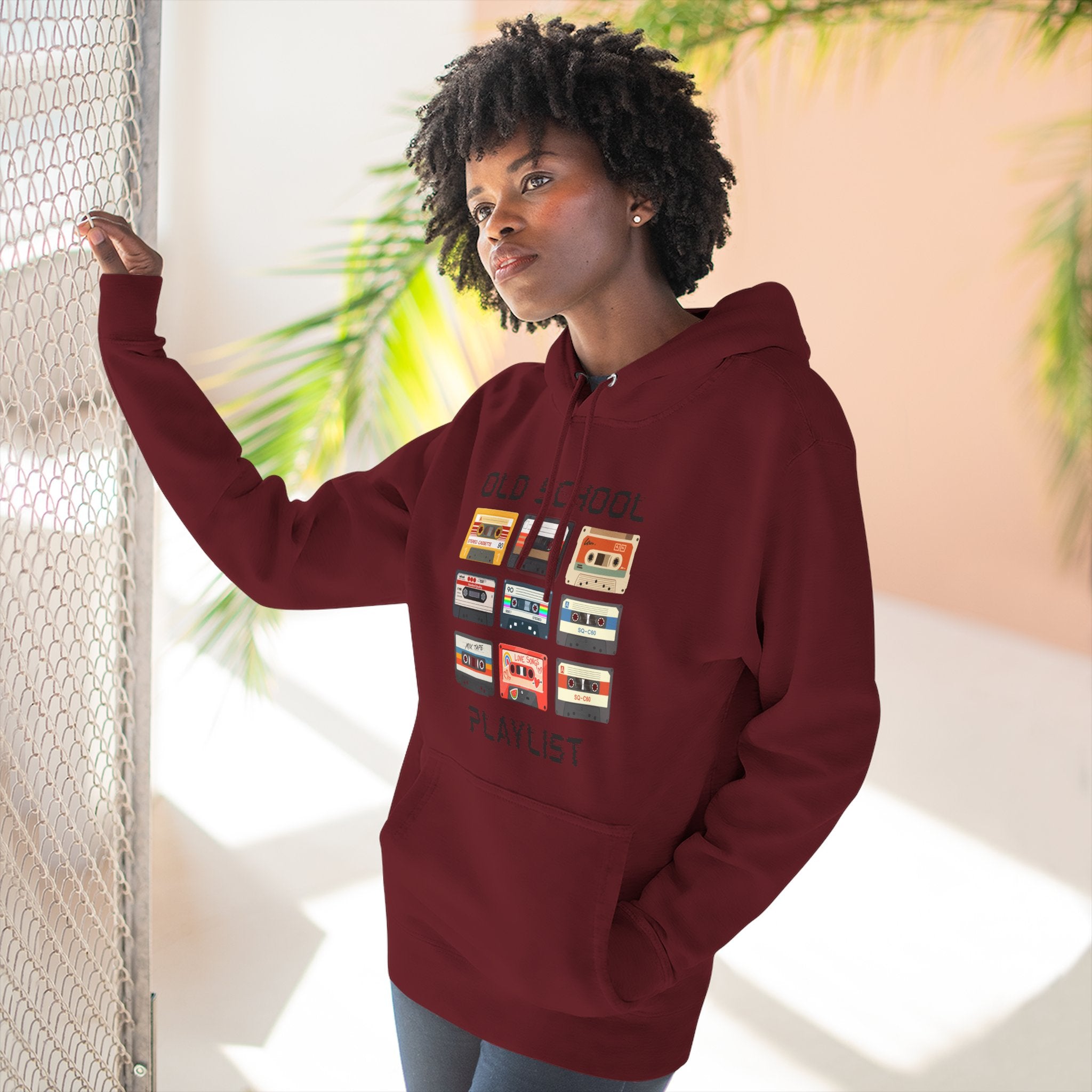Old School Playlist Hoodie — Retro 80s Cassette Tape Graphic Pullover