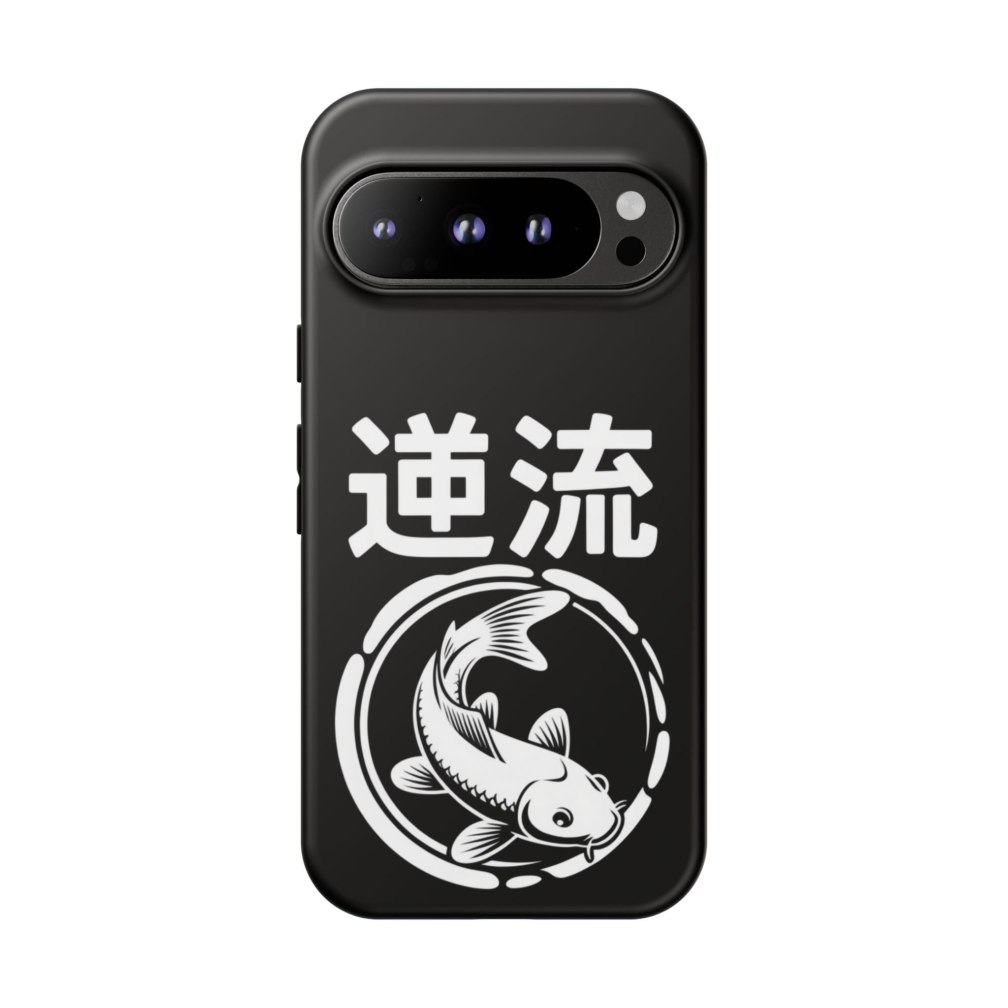Koi '逆流' Tough Phone Case — Black Protective iPhone Cover - 80s Design
