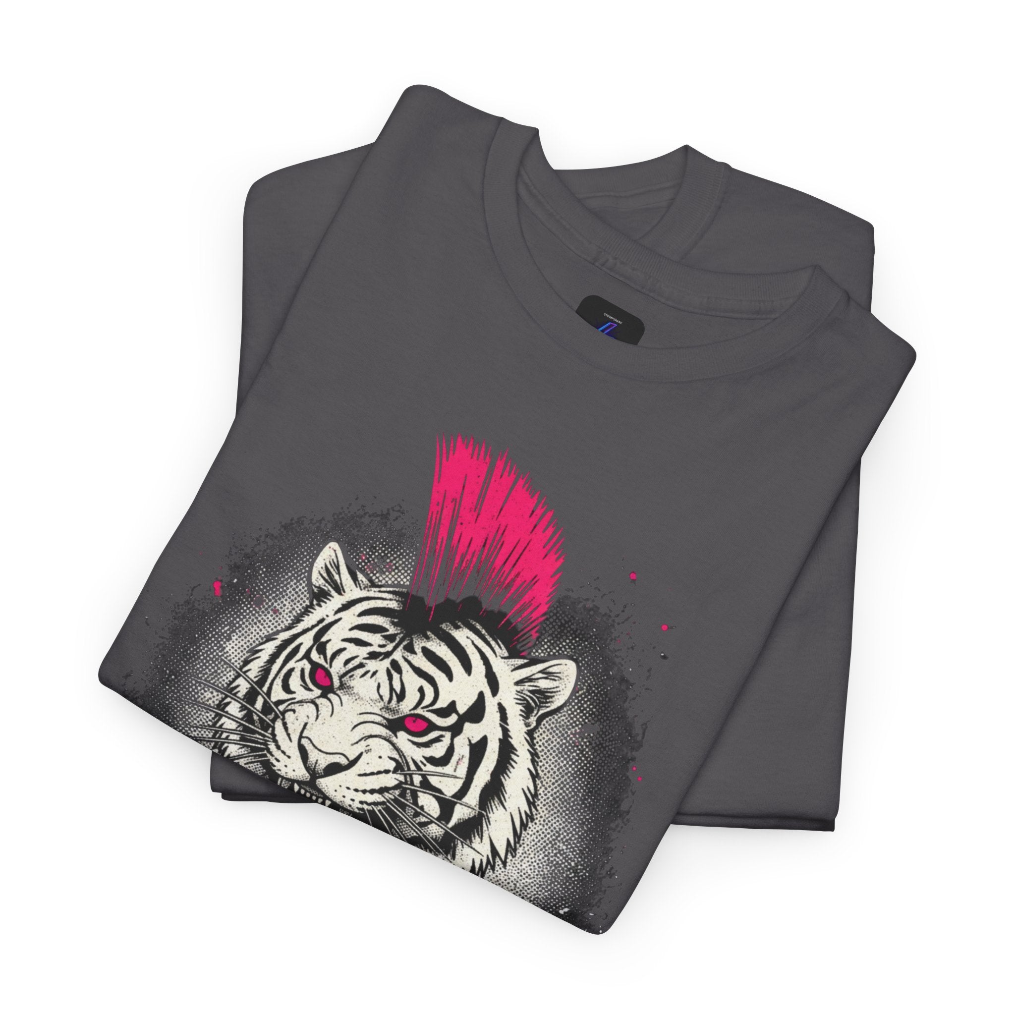 Punk Rock Tiger T-Shirt — Mohawk Tiger Graphic Tee 80's Fashion Rebel