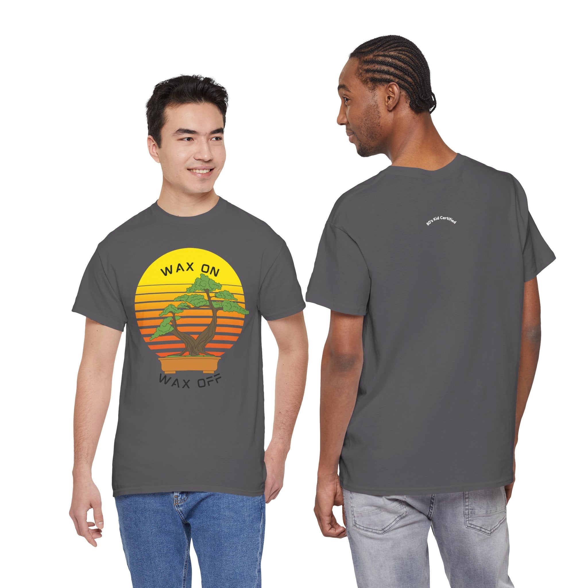 Wax On Wax Off Bonsai Tee — Retro Sunset Martial Arts T‑Shirt K-Kid Retro 80's