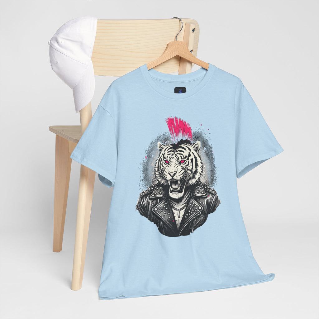 Punk Rock Tiger T-Shirt — Mohawk Tiger Graphic Tee 80's Fashion Rebel