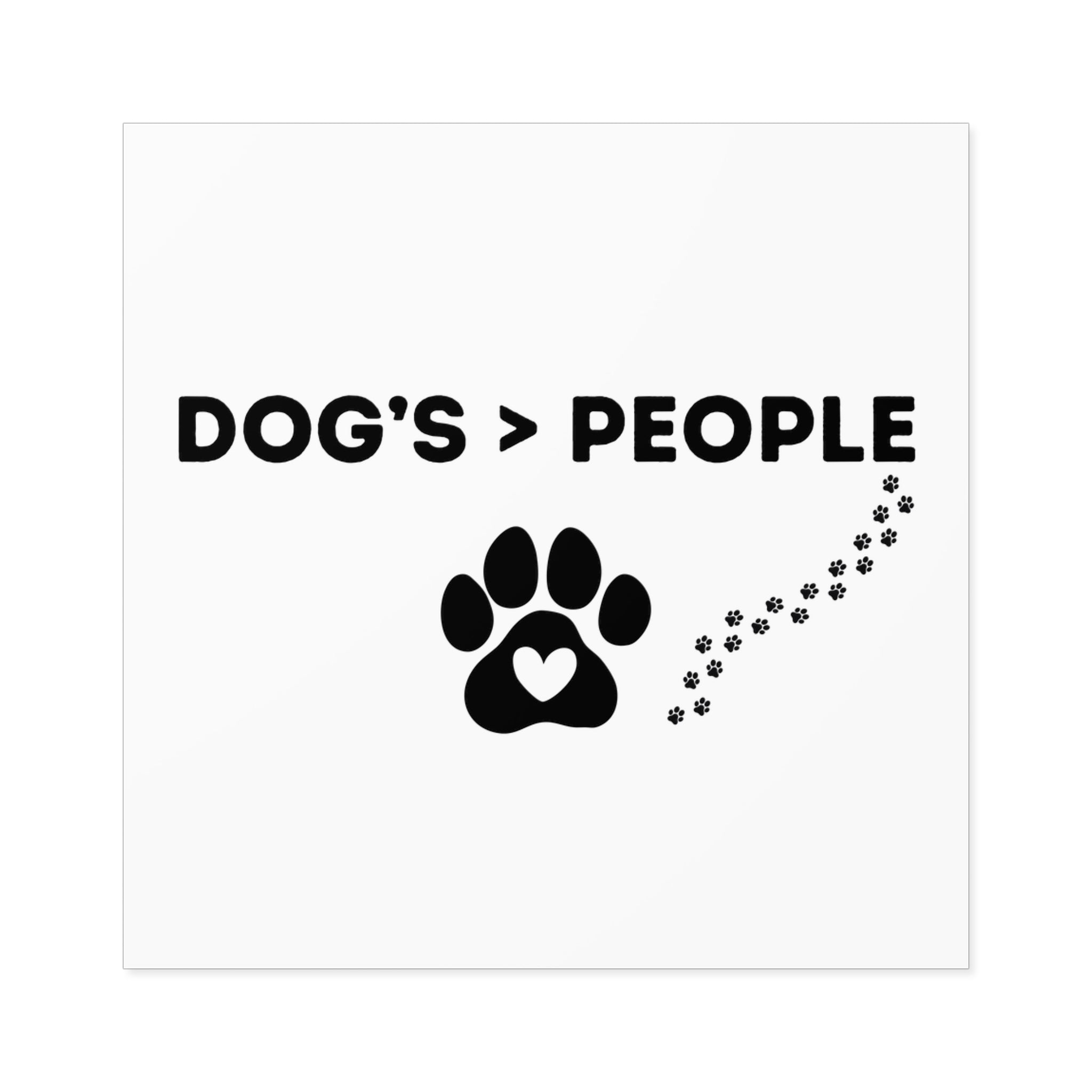 Dogs > People paw print decal Sticker | Square indoor outdoor vinyl