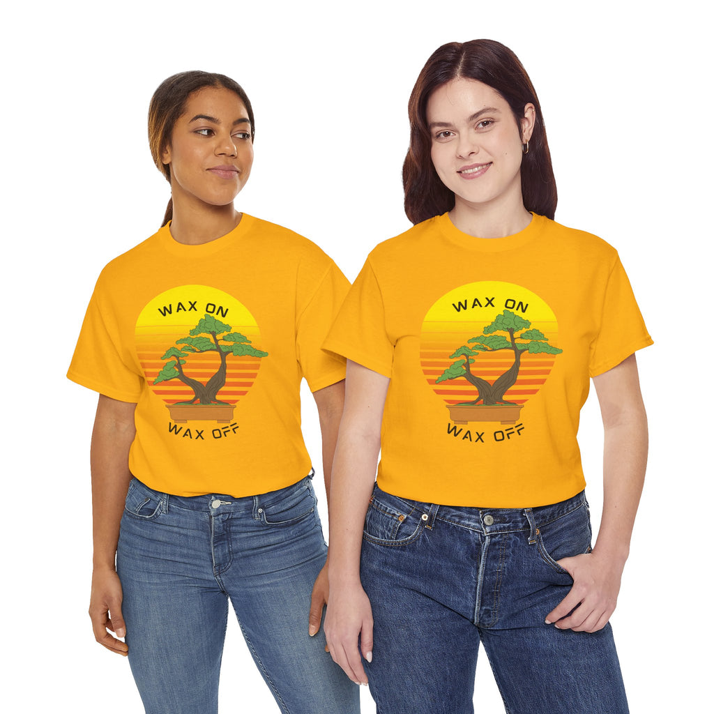 Wax On Wax Off Bonsai Tee — Retro Sunset Martial Arts T‑Shirt K-Kid Retro 80's